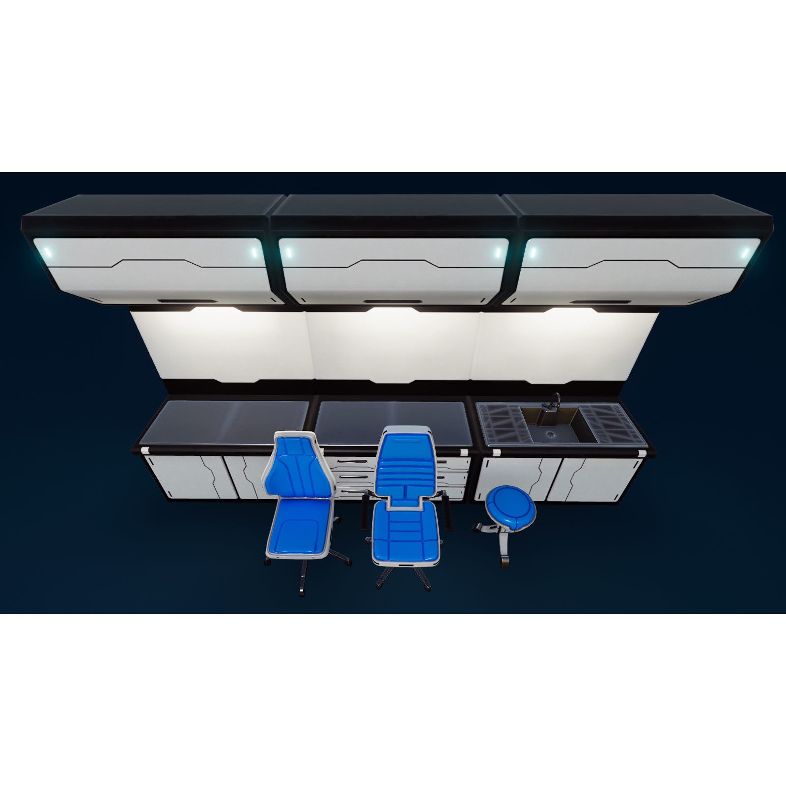 Sci-Fi Laboratory Props - Low-Poly Game-Ready 3D Model - View 13