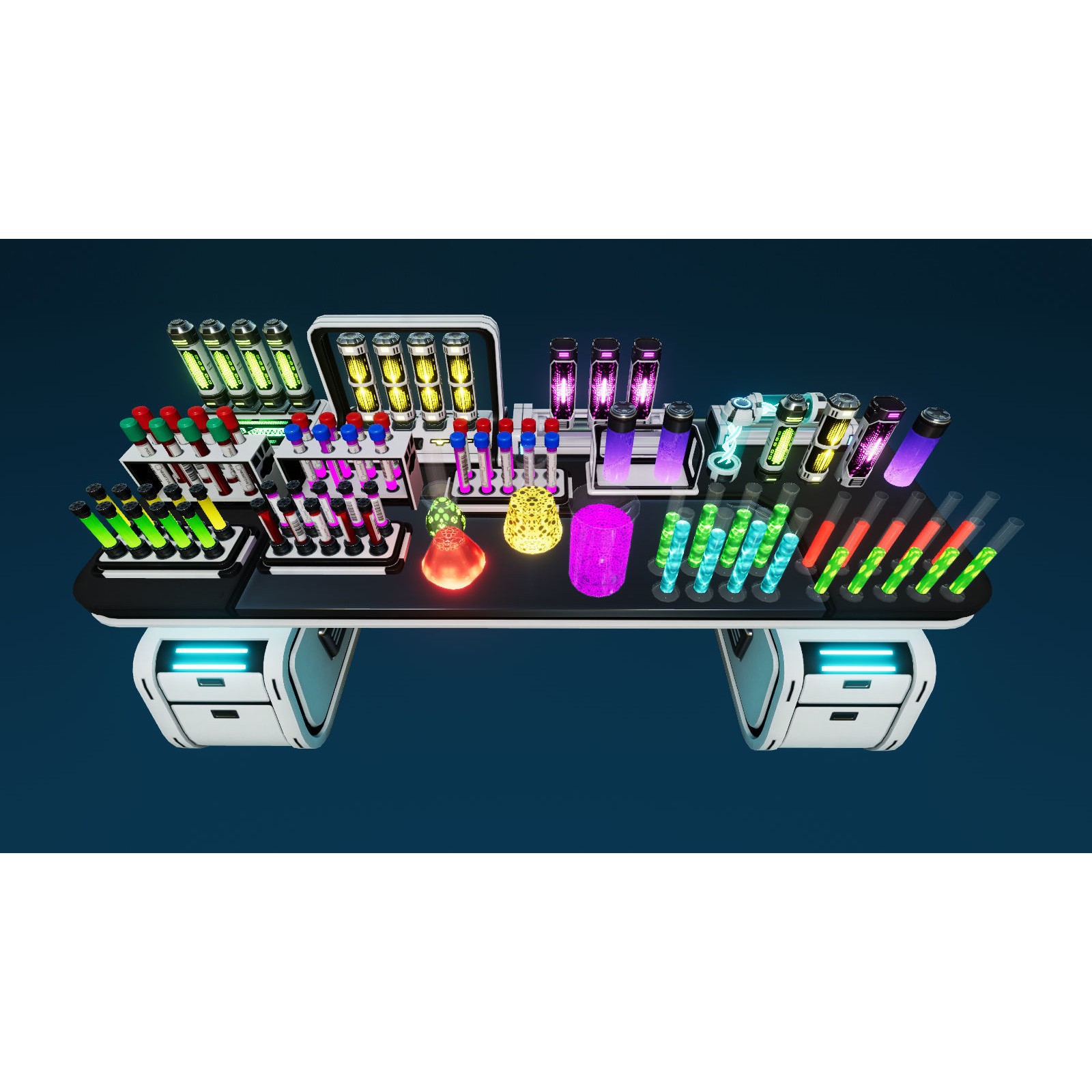 Sci-Fi Laboratory Props - Low-Poly Game-Ready 3D Model - View 8