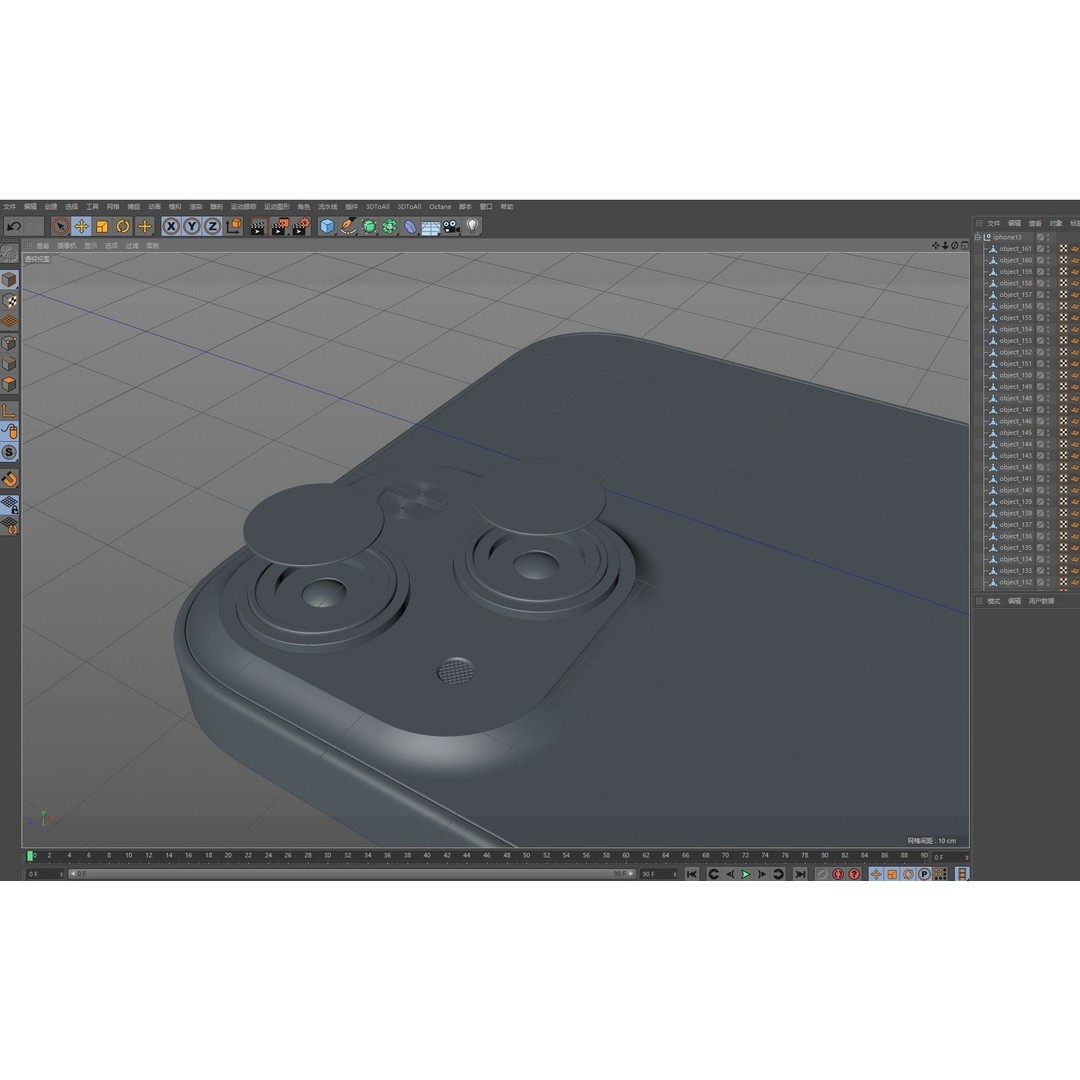 Apple iPhone 13 3D Model – High Poly Game Asset, FBX, OBJ, Rhino - View 32