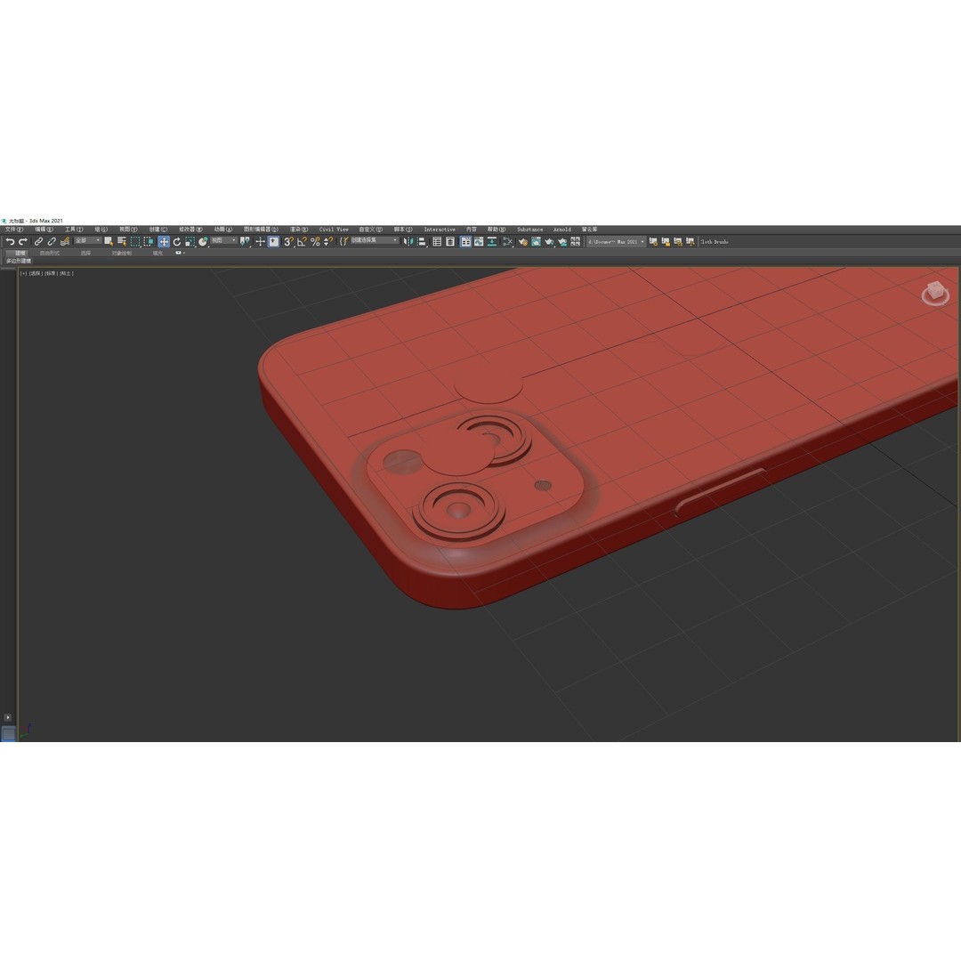 Apple iPhone 13 3D Model – High Poly Game Asset, FBX, OBJ, Rhino - View 35