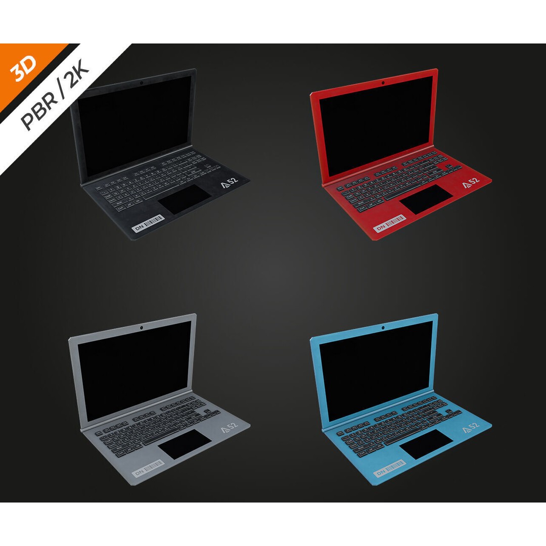PC Pack 3D Model – Low Poly Game Asset, PBR Textures, FBX, OBJ - View 4