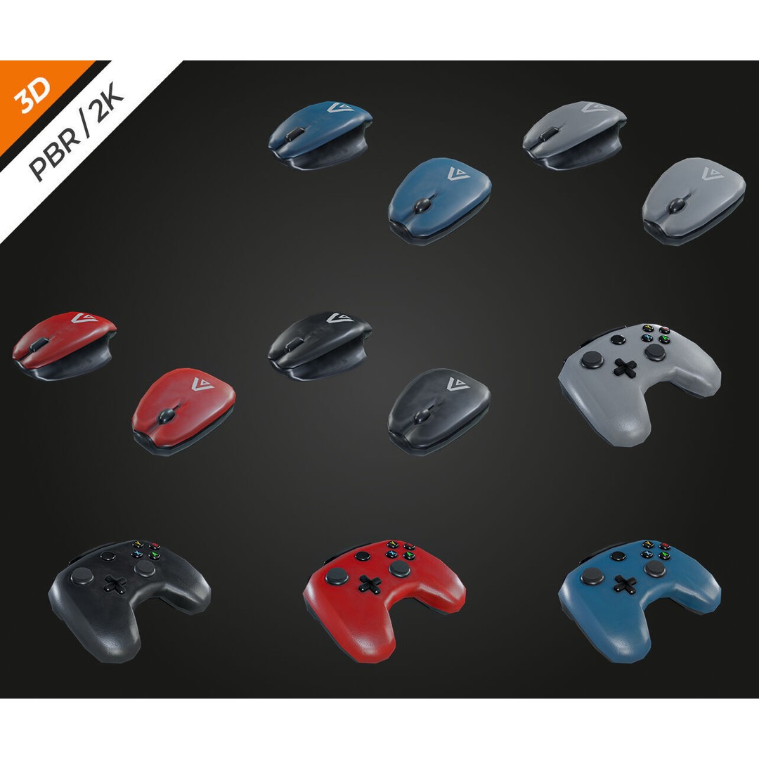 PC Pack 3D Model – Low Poly Game Asset, PBR Textures, FBX, OBJ - View 5