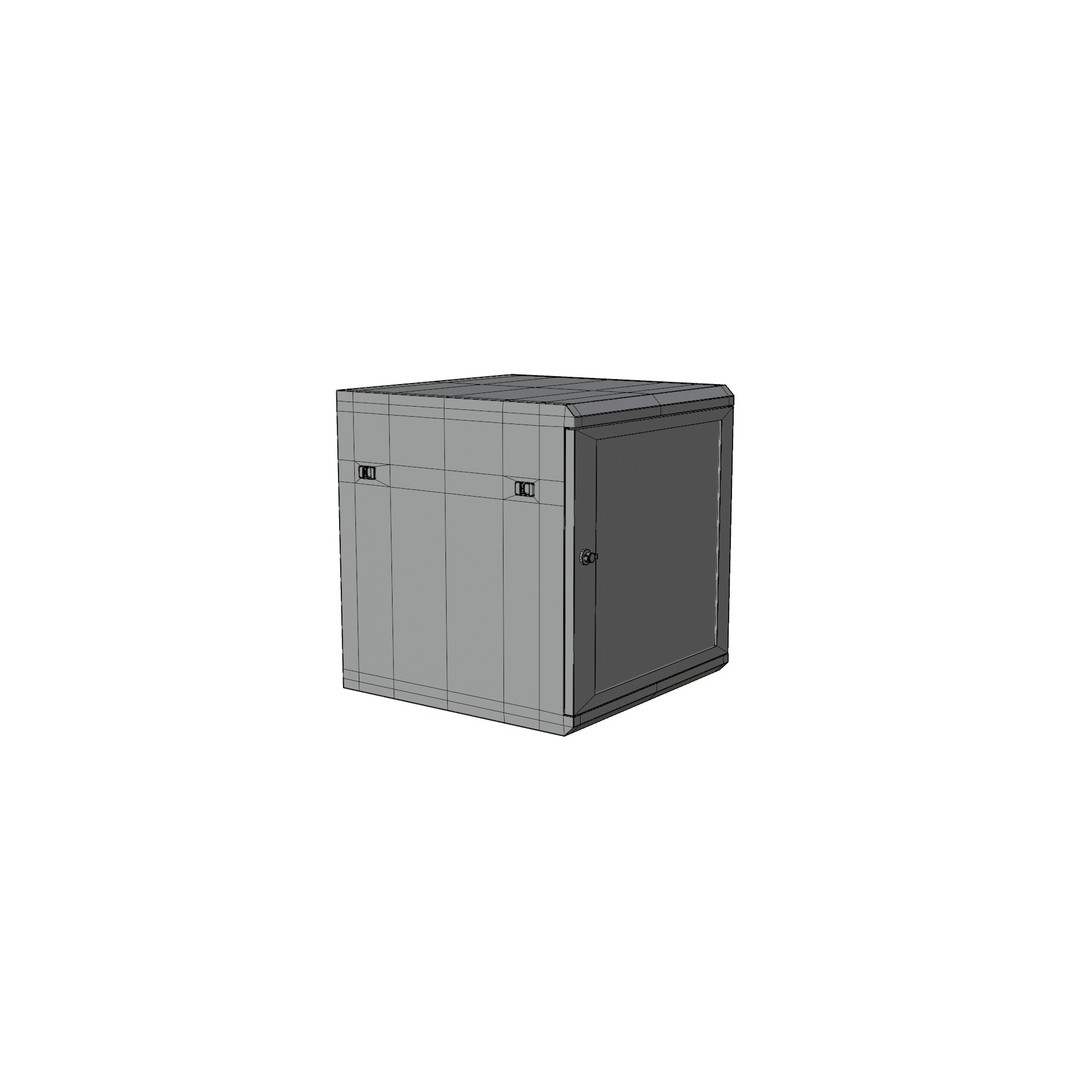 Wall Mount Network Cabinet 3D Model – High Poly PBR Asset, FBX, OBJ