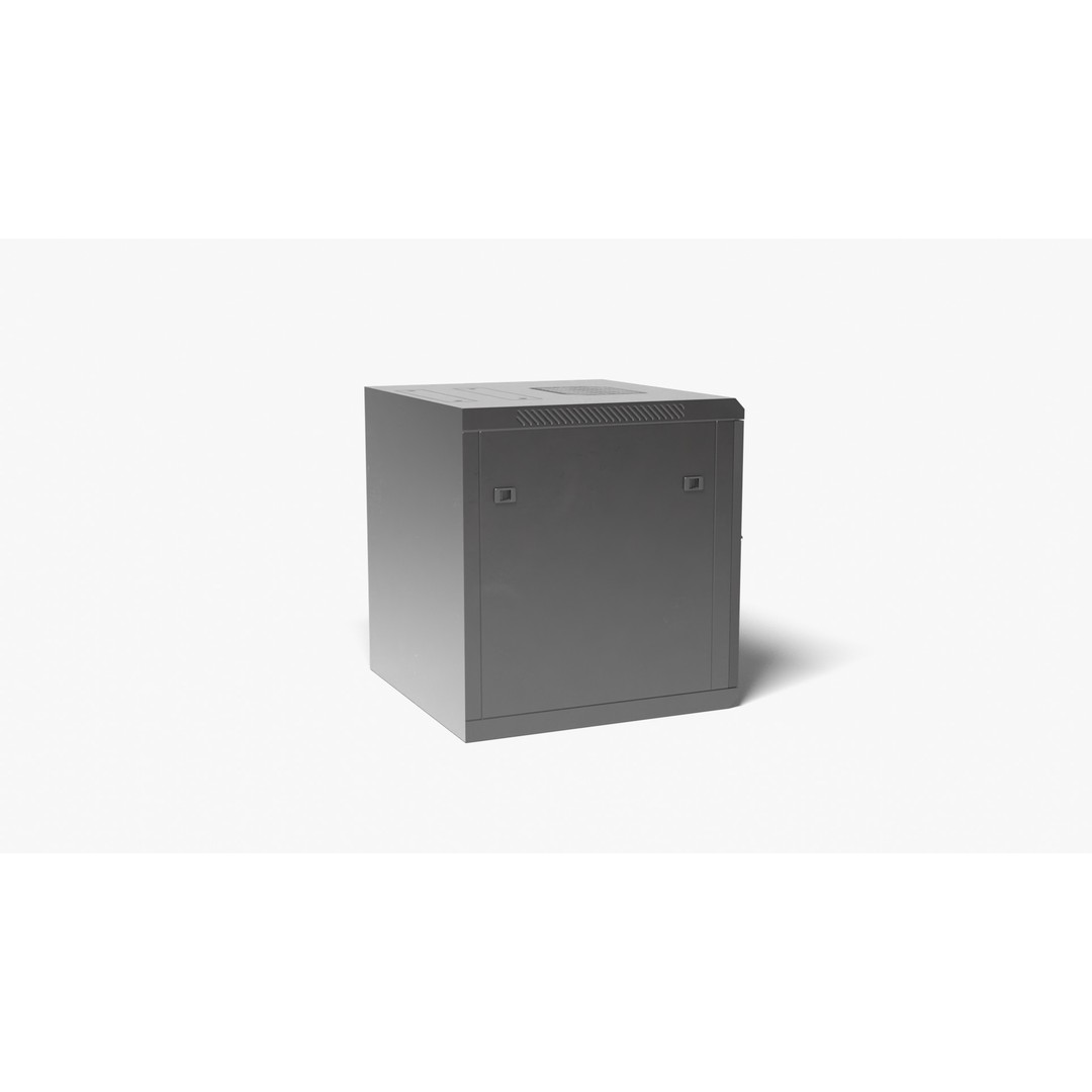 Wall Mount Network Cabinet 3D Model – High Poly PBR Asset, FBX, OBJ - View 10
