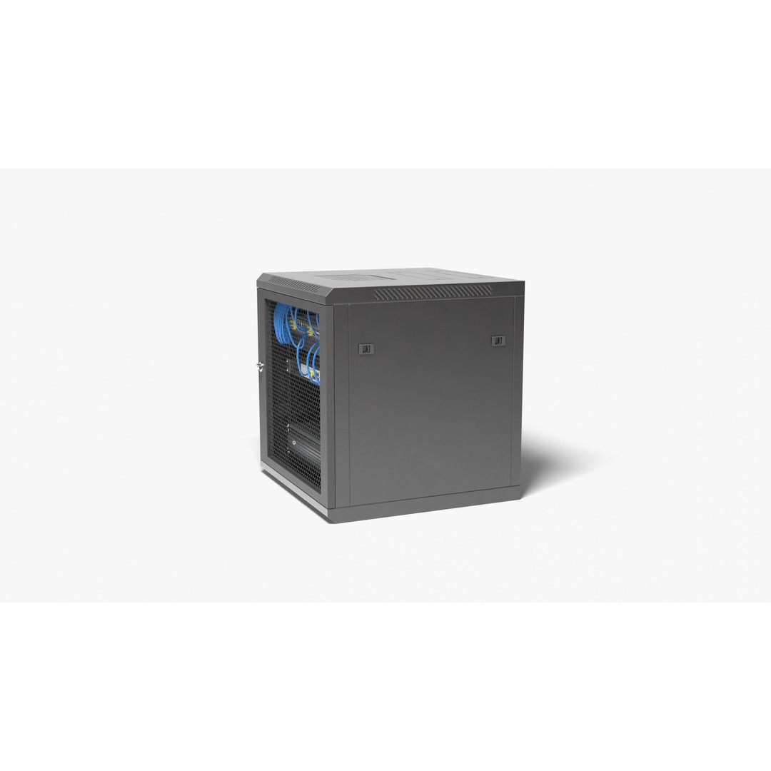 Wall Mount Network Cabinet 3D Model – High Poly PBR Asset, FBX, OBJ - View 4