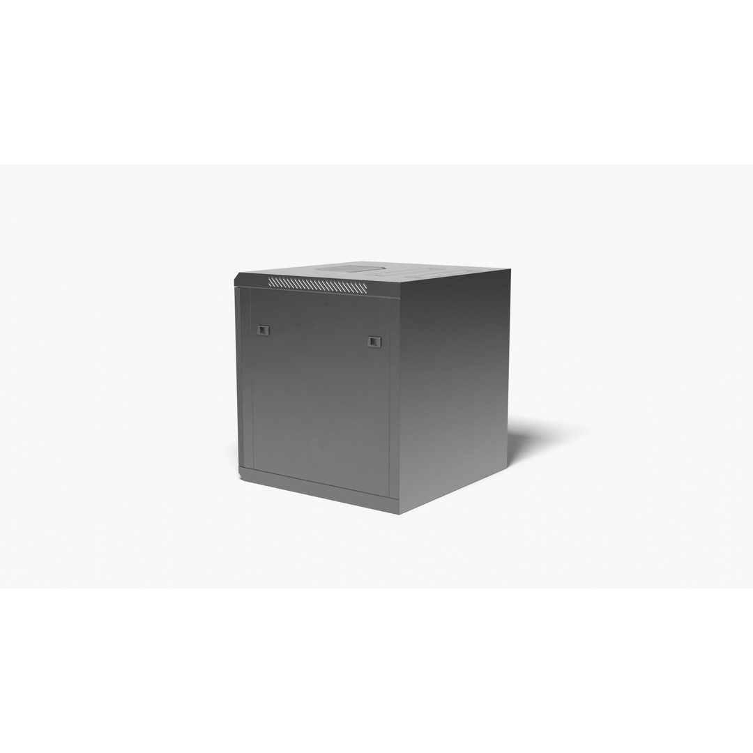 Wall Mount Network Cabinet 3D Model – High Poly PBR Asset, FBX, OBJ - View 6