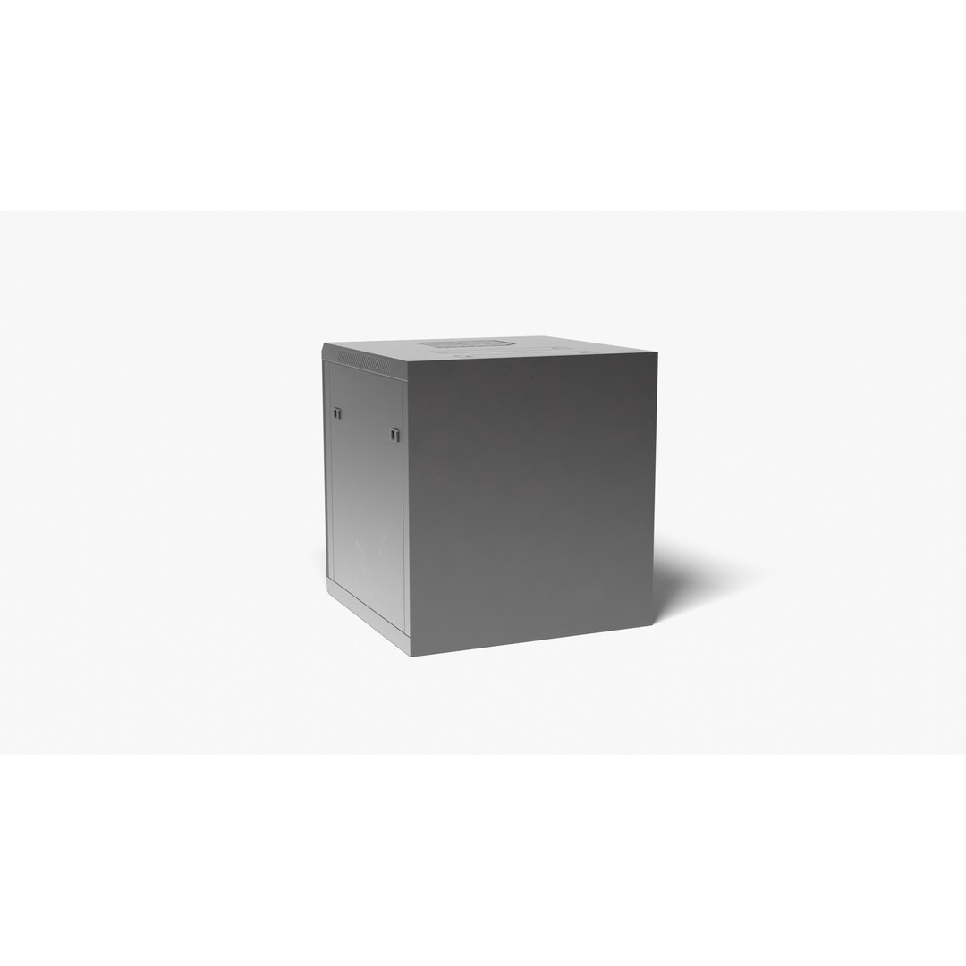 Wall Mount Network Cabinet 3D Model – High Poly PBR Asset, FBX, OBJ - View 7