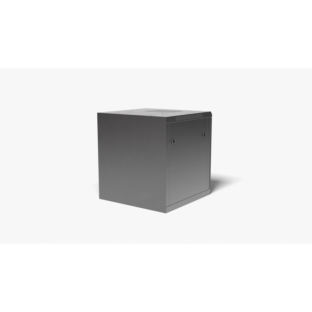 Wall Mount Network Cabinet 3D Model – High Poly PBR Asset, FBX, OBJ - View 9