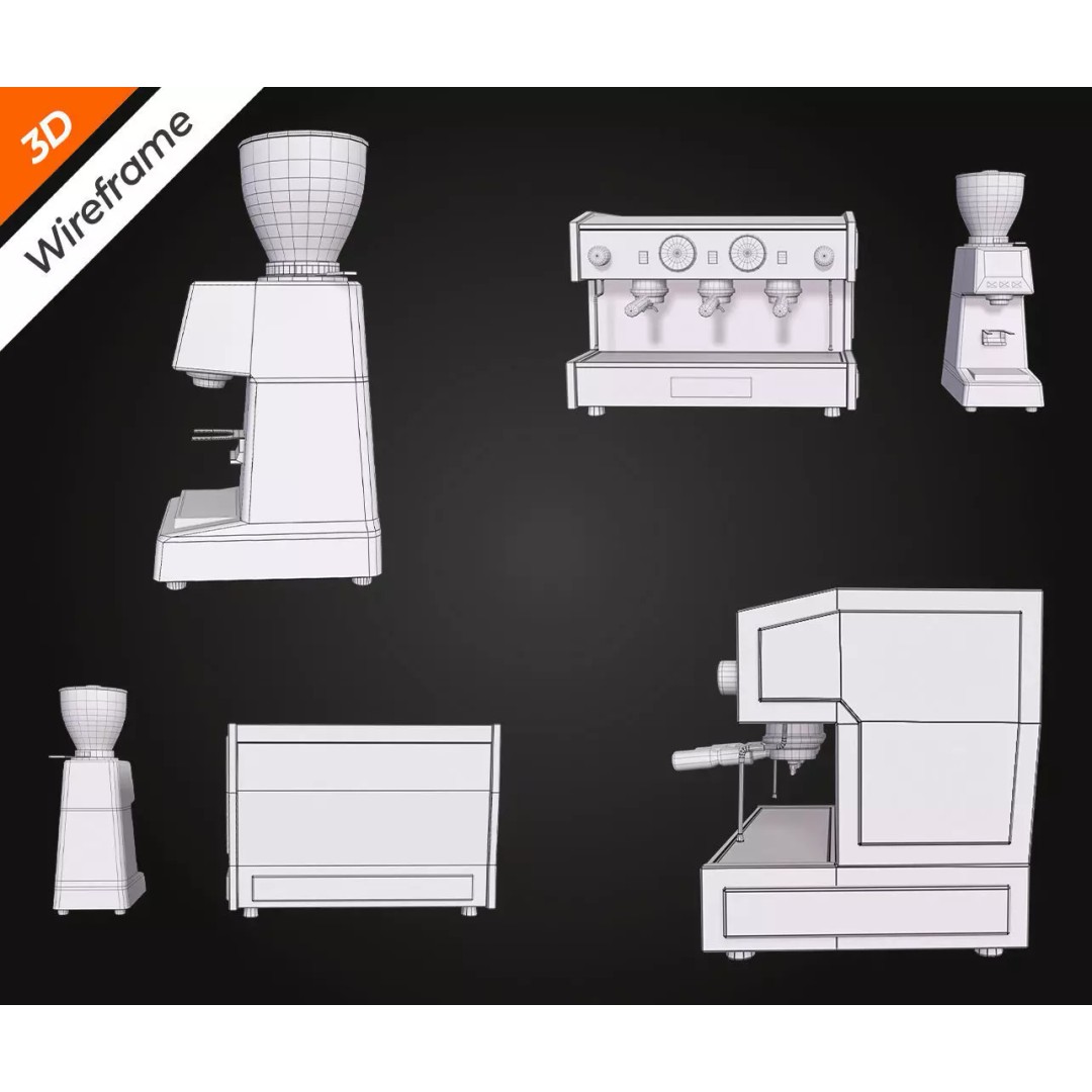 Coffee Maker 3D Model – Low Poly PBR Asset for Games, FBX, Blender - View 14