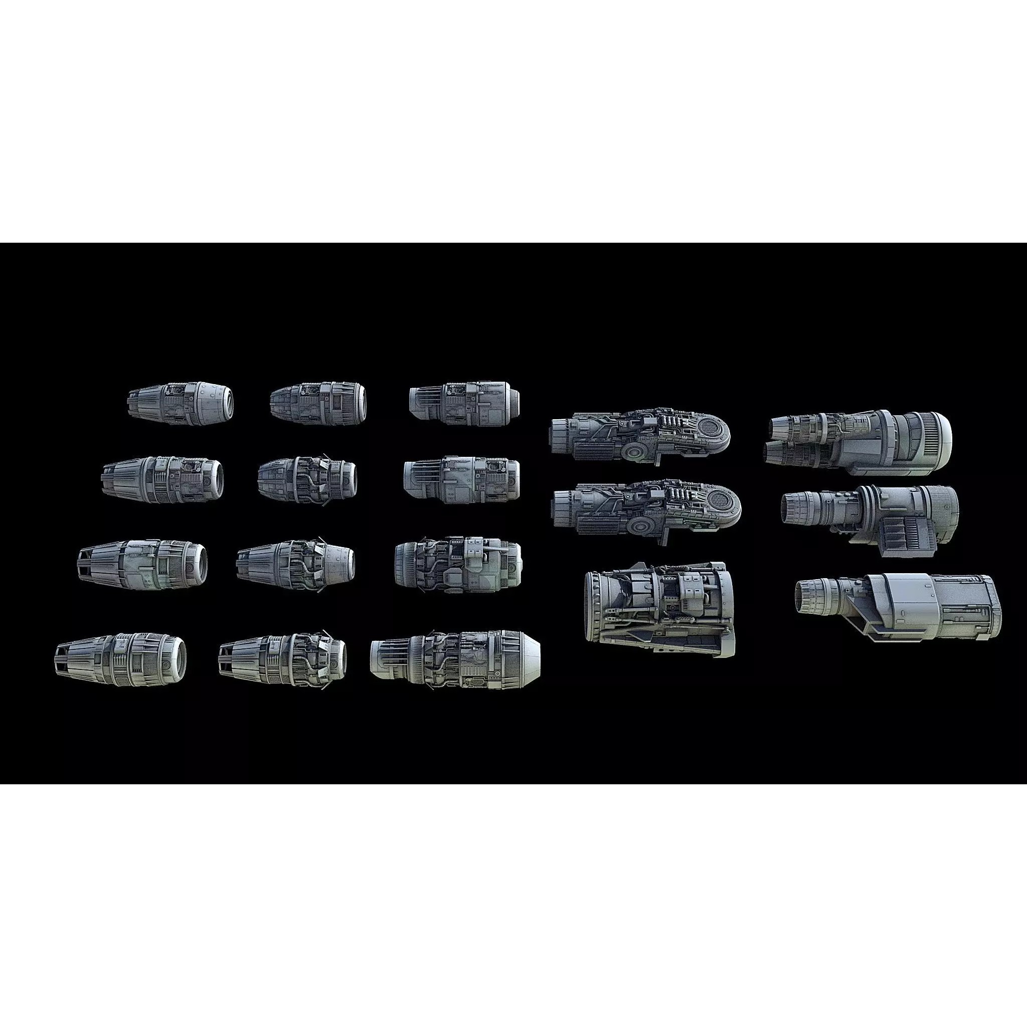 Sci-Fi Engine Pack - Game-Ready 3D Model - View 2