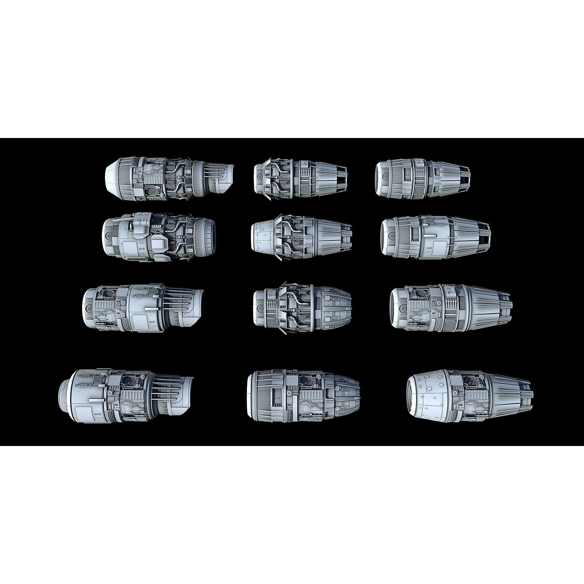 Sci-Fi Engine Pack - Game-Ready 3D Model - View 3