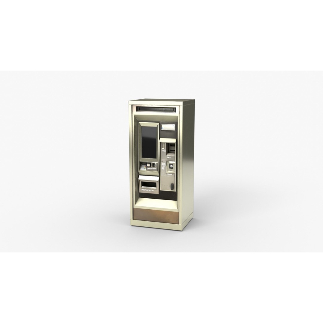 Card Vending Machine 3D Model – Low Poly PBR Asset, FBX, OBJ, Blender - View 3