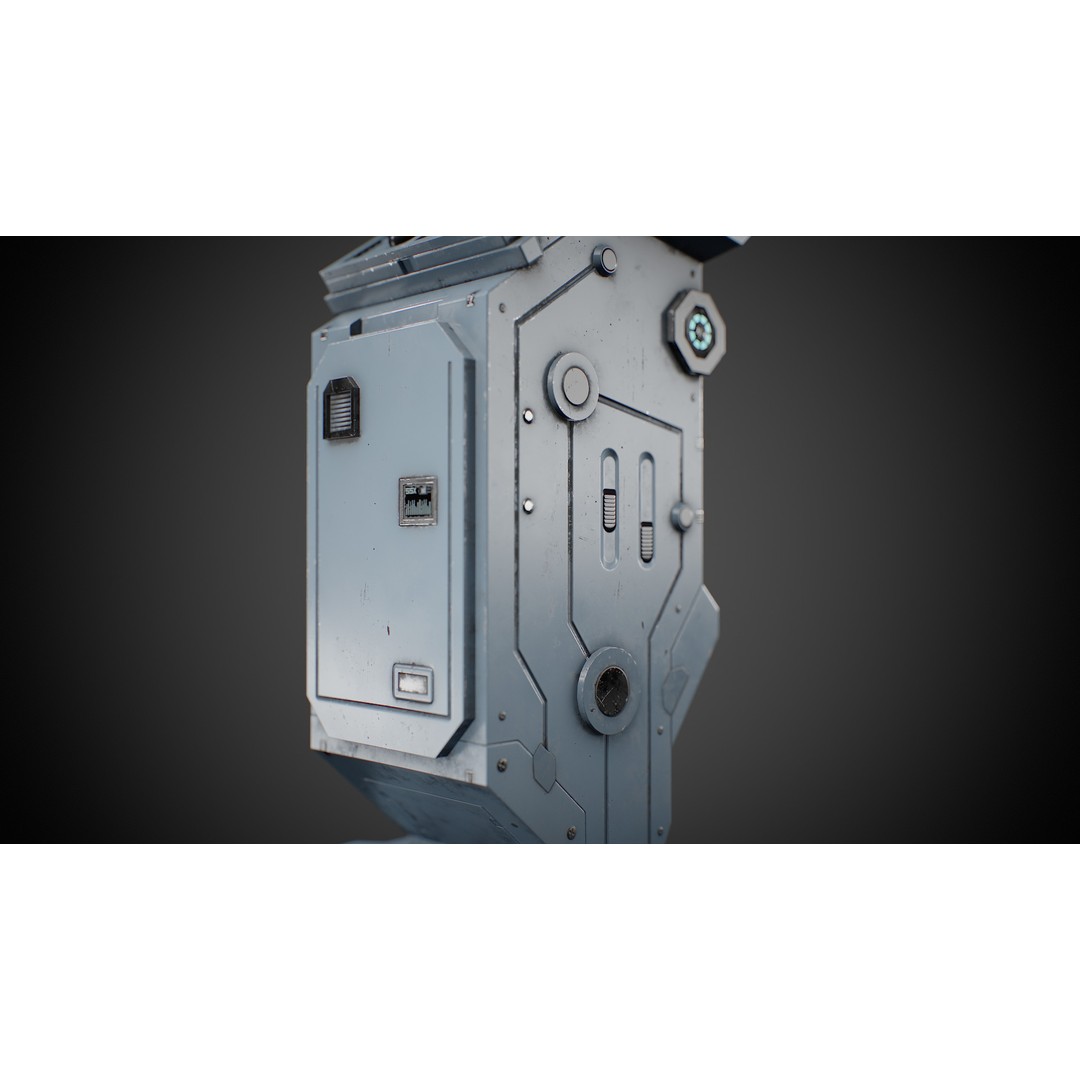 Futuristic Sci-Fi Control Terminal 3D Model – Low Poly Game Asset, FBX - View 15