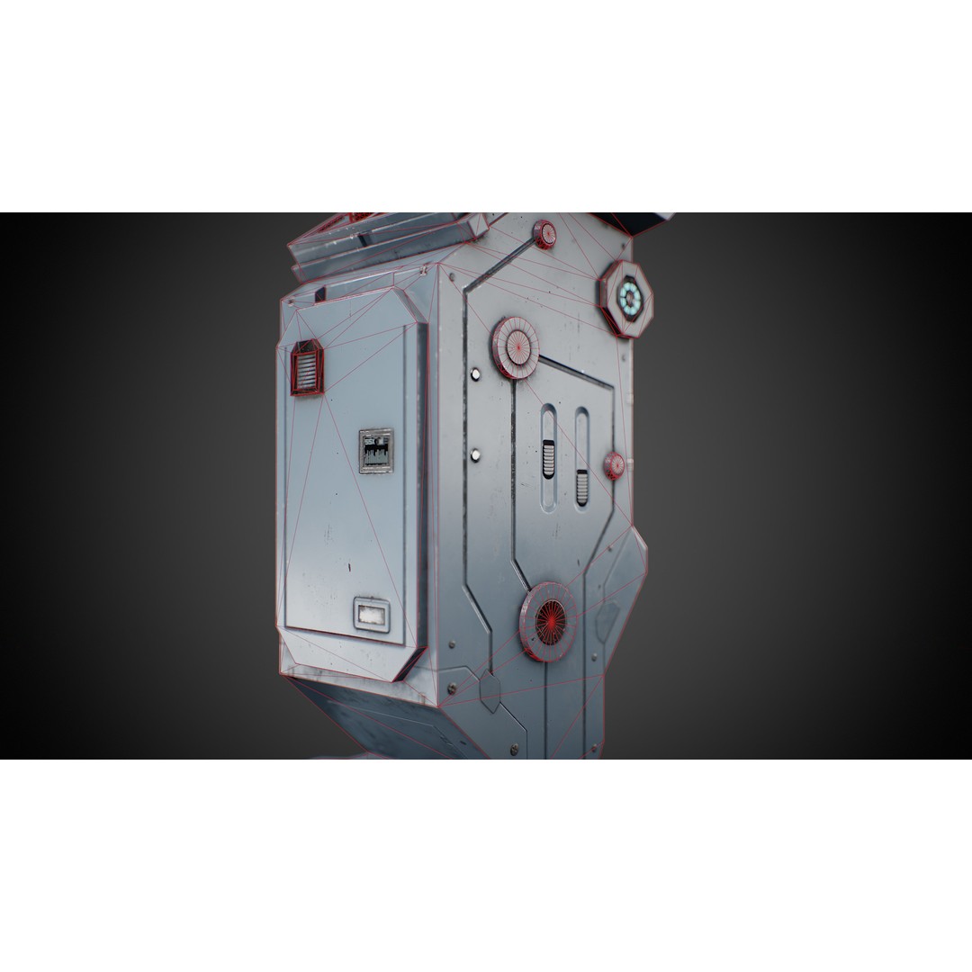 Futuristic Sci-Fi Control Terminal 3D Model – Low Poly Game Asset, FBX - View 16