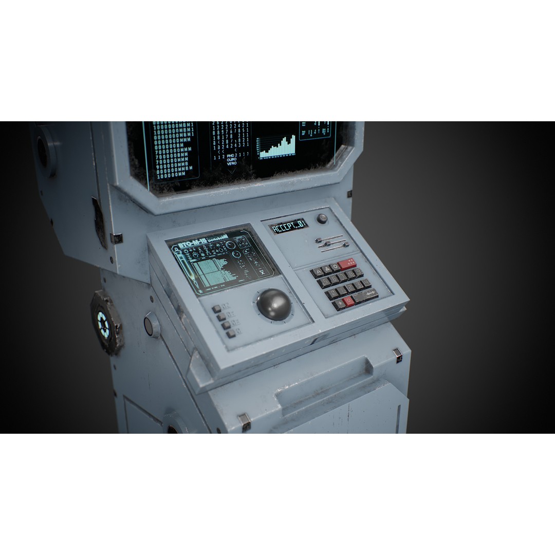 Futuristic Sci-Fi Control Terminal 3D Model – Low Poly Game Asset, FBX - View 17
