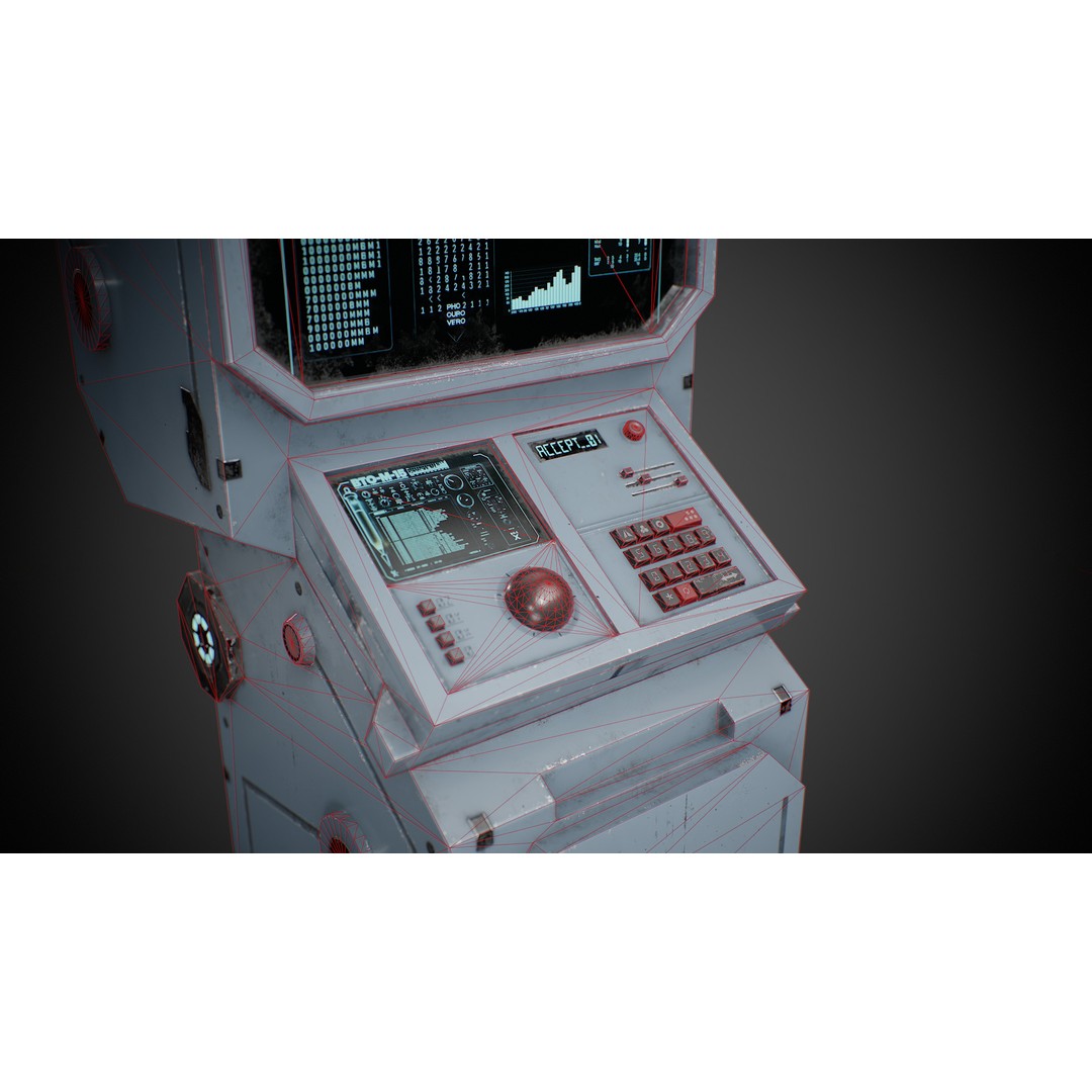 Futuristic Sci-Fi Control Terminal 3D Model – Low Poly Game Asset, FBX - View 18