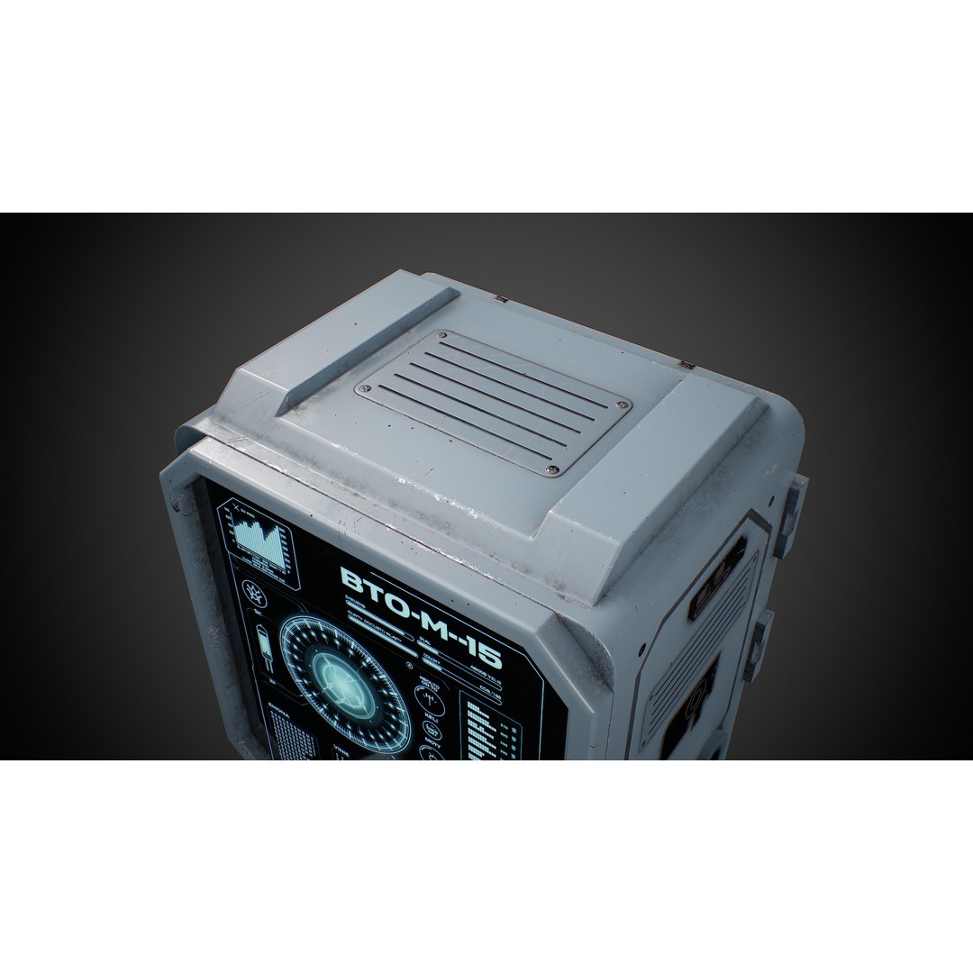 Futuristic Sci-Fi Control Terminal 3D Model – Low Poly Game Asset, FBX - View 19