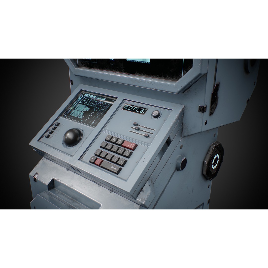 Futuristic Sci-Fi Control Terminal 3D Model – Low Poly Game Asset, FBX - View 20