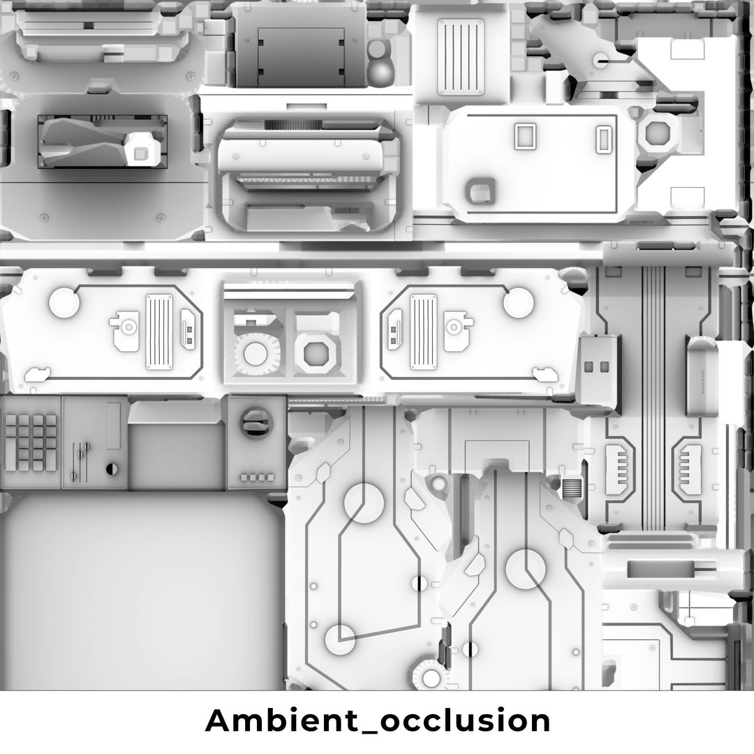 Futuristic Sci-Fi Control Terminal 3D Model – Low Poly Game Asset, FBX - View 25