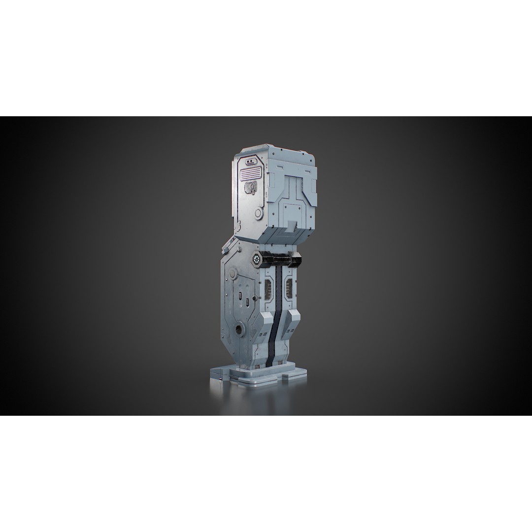 Futuristic Sci-Fi Control Terminal 3D Model – Low Poly Game Asset, FBX - View 5