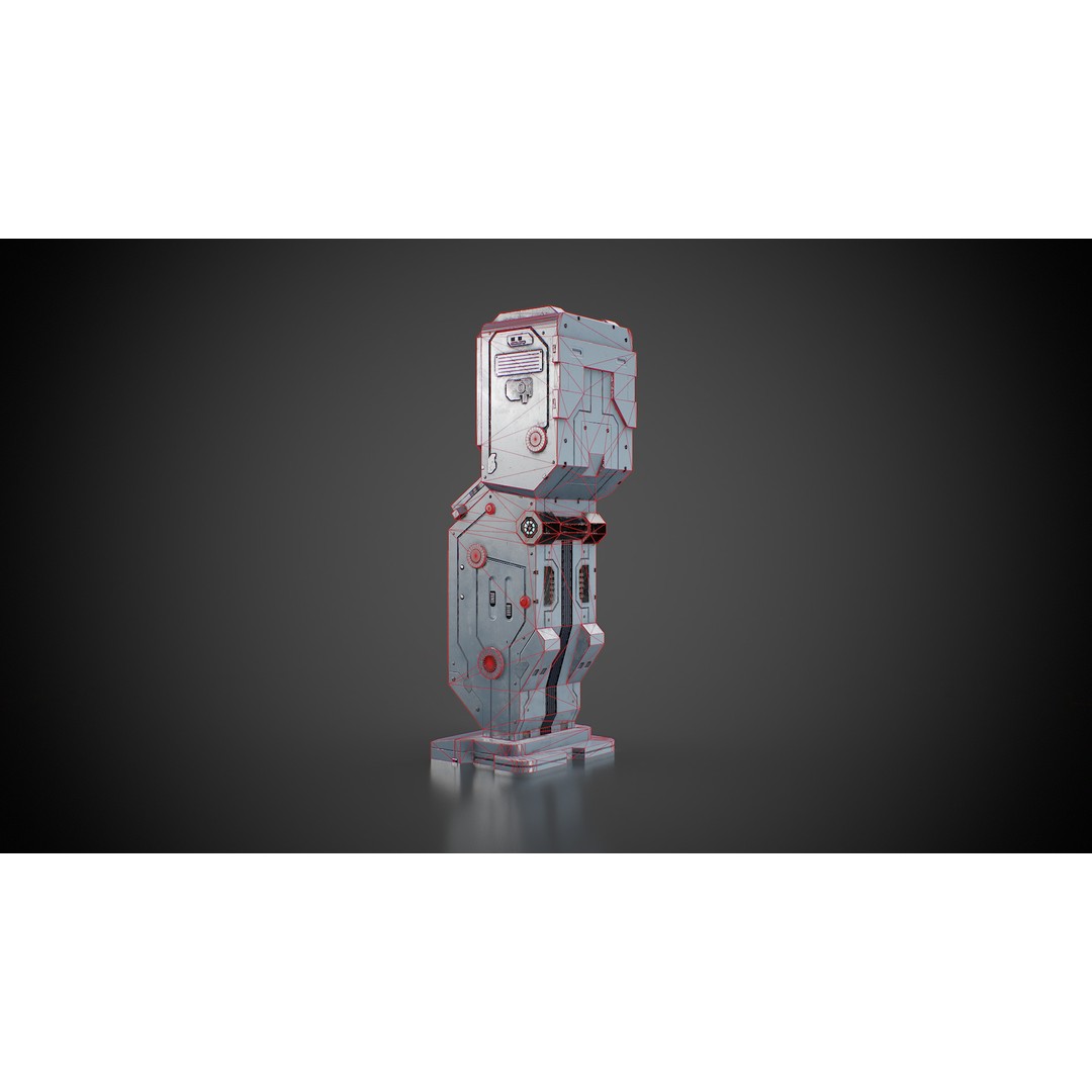 Futuristic Sci-Fi Control Terminal 3D Model – Low Poly Game Asset, FBX - View 6