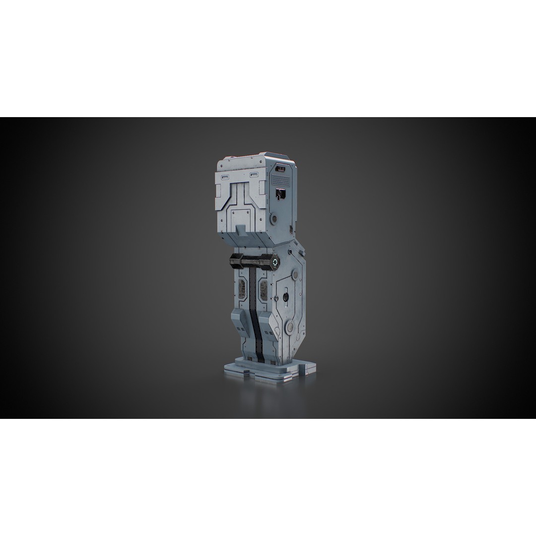 Futuristic Sci-Fi Control Terminal 3D Model – Low Poly Game Asset, FBX - View 7