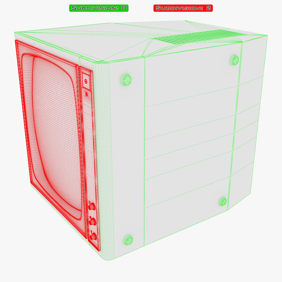 CRT Monitor 3D Model – High Poly Vintage Display, FBX, OBJ