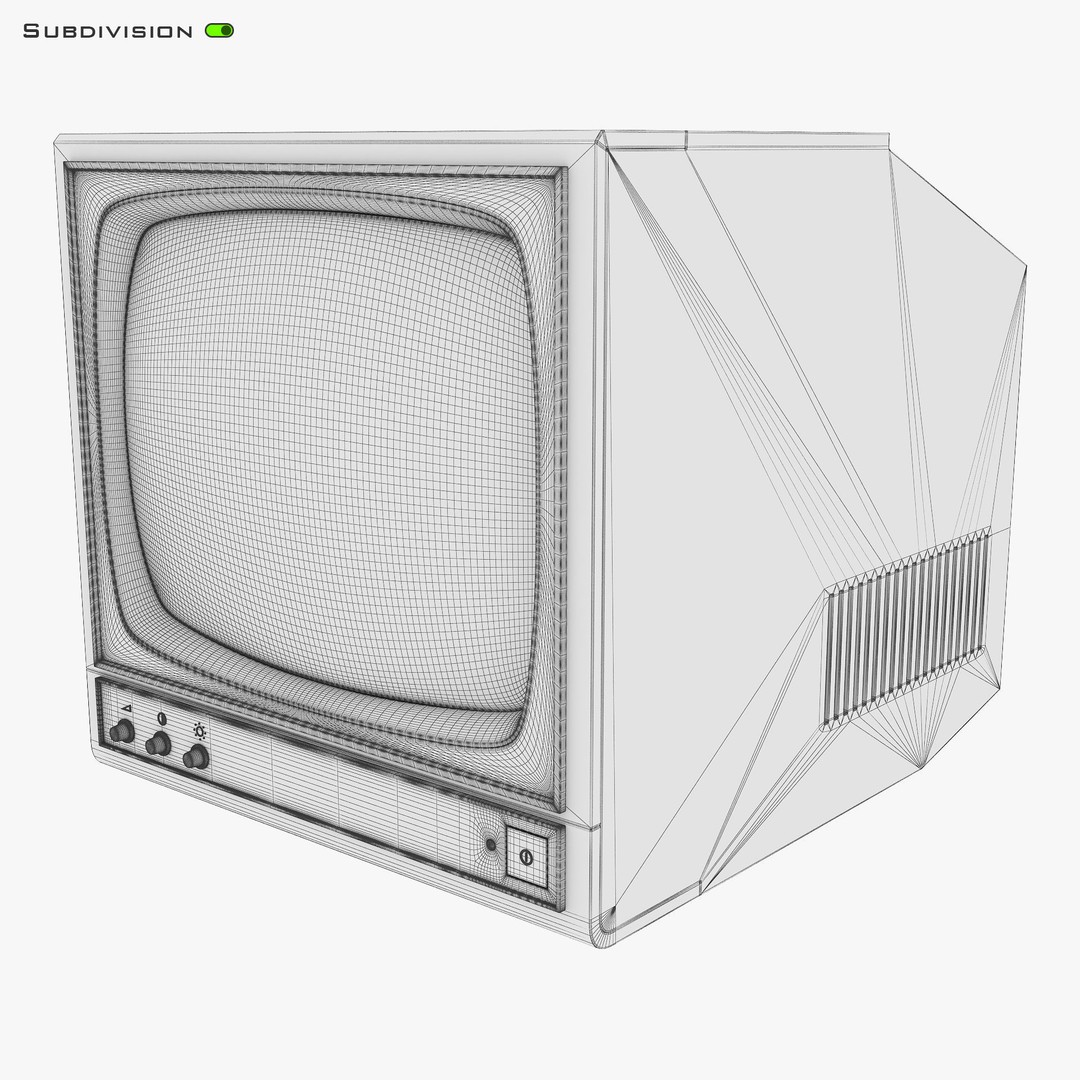 CRT Monitor 3D Model – High Poly Vintage Display, FBX, OBJ - View 14