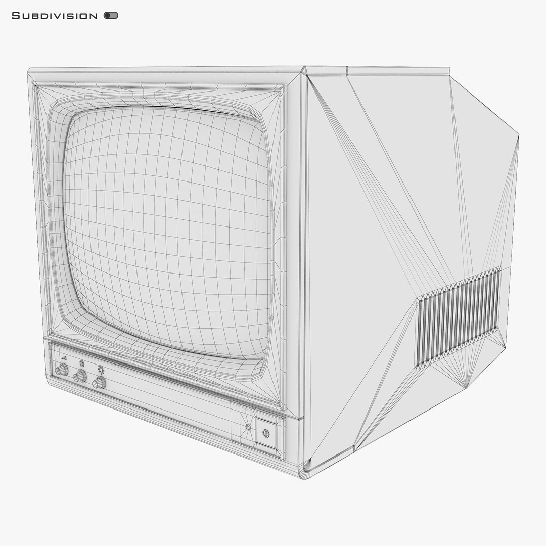 CRT Monitor 3D Model – High Poly Vintage Display, FBX, OBJ - View 15