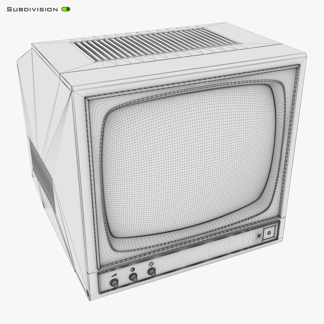 CRT Monitor 3D Model – High Poly Vintage Display, FBX, OBJ - View 18
