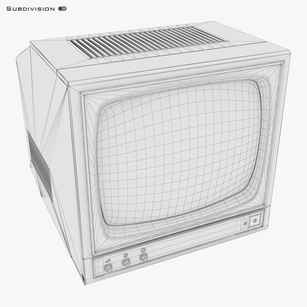 CRT Monitor 3D Model – High Poly Vintage Display, FBX, OBJ - View 19