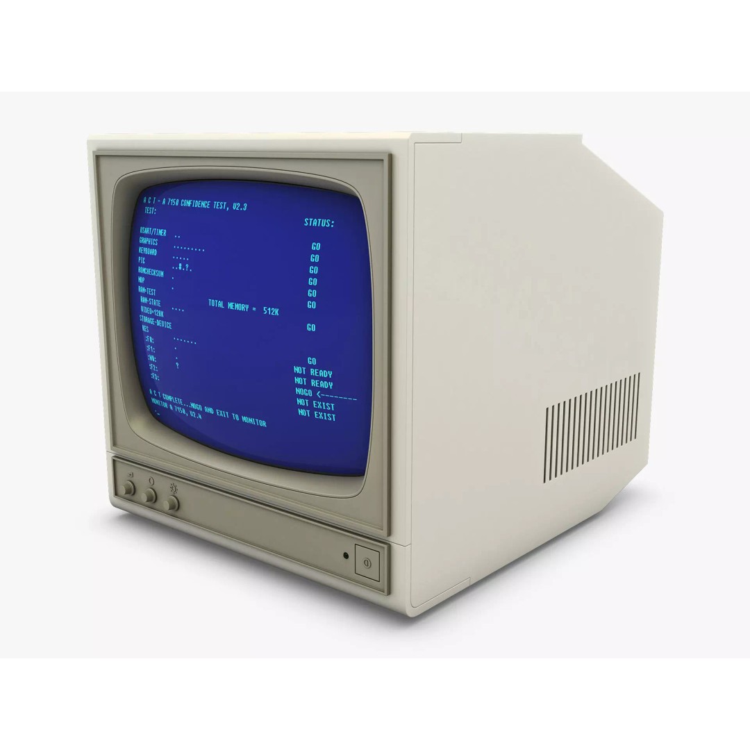 CRT Monitor 3D Model – High Poly Vintage Display, FBX, OBJ - View 2