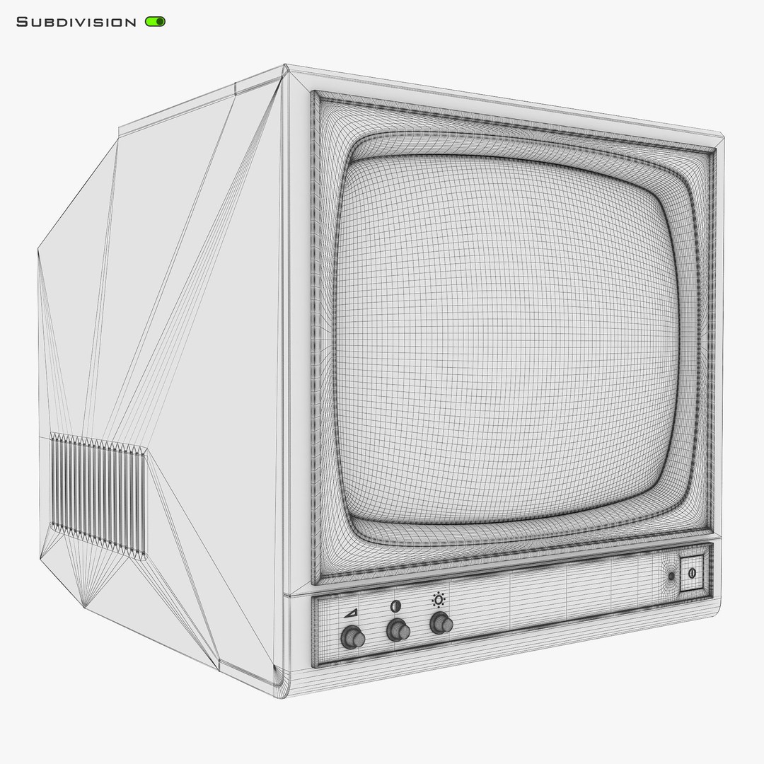 CRT Monitor 3D Model – High Poly Vintage Display, FBX, OBJ - View 22