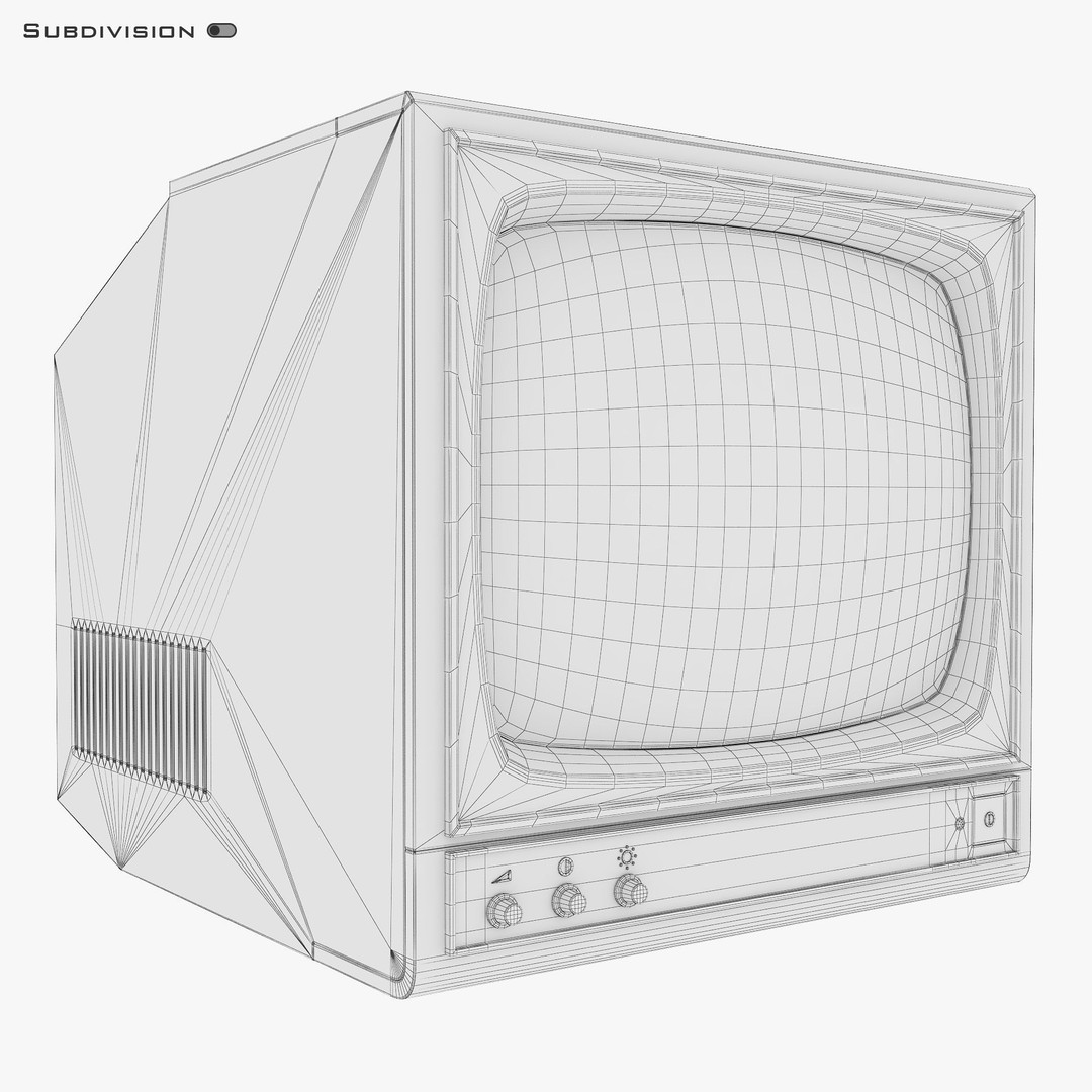 CRT Monitor 3D Model – High Poly Vintage Display, FBX, OBJ - View 23