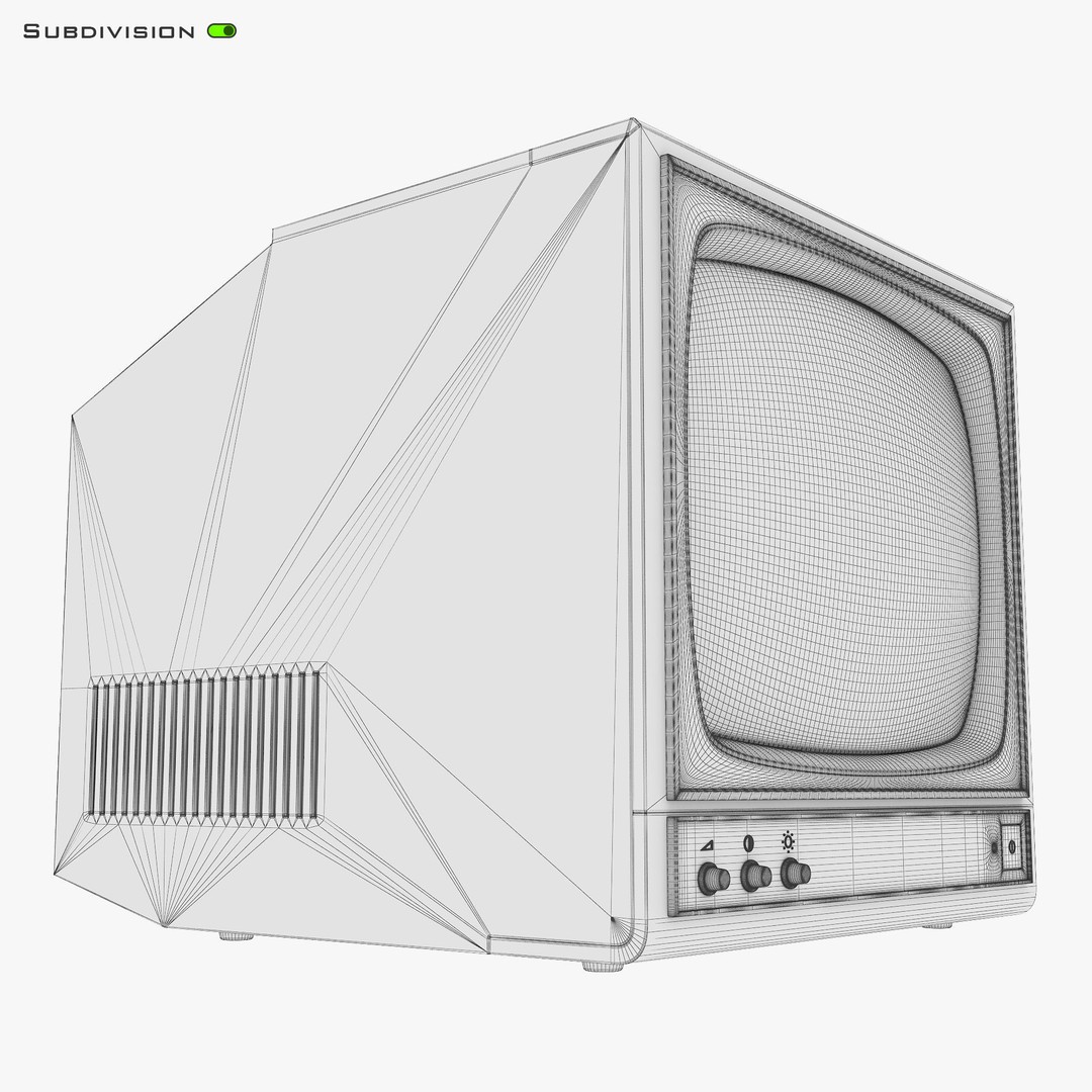CRT Monitor 3D Model – High Poly Vintage Display, FBX, OBJ - View 24