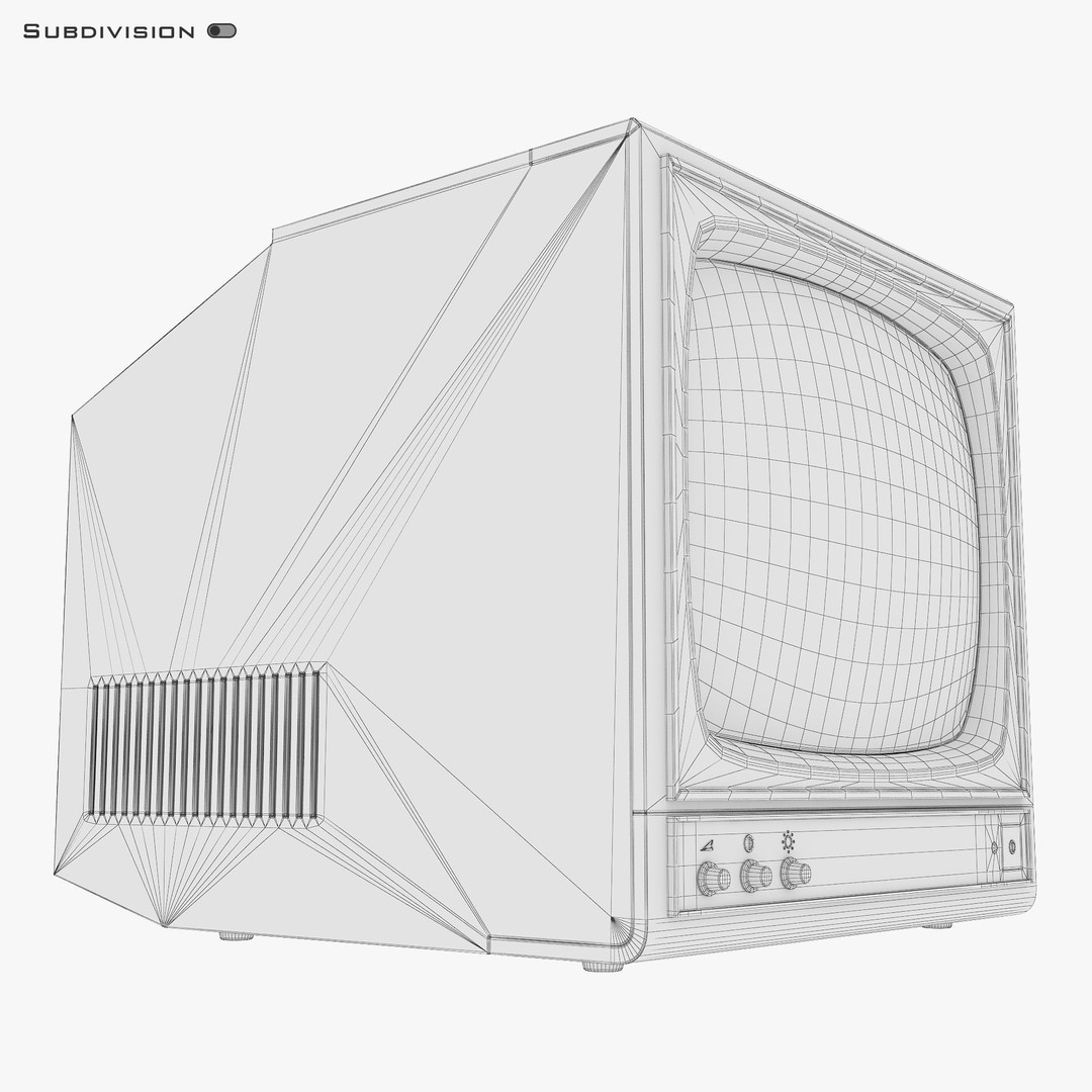 CRT Monitor 3D Model – High Poly Vintage Display, FBX, OBJ - View 25