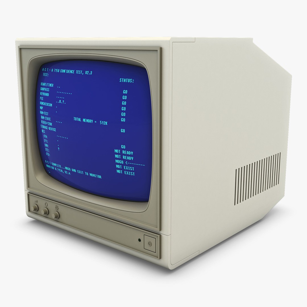CRT Monitor 3D Model – High Poly Vintage Display, FBX, OBJ - View 3
