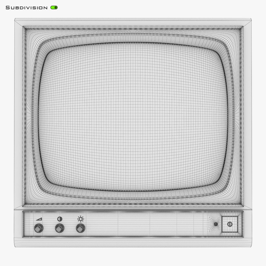 CRT Monitor 3D Model – High Poly Vintage Display, FBX, OBJ - View 30