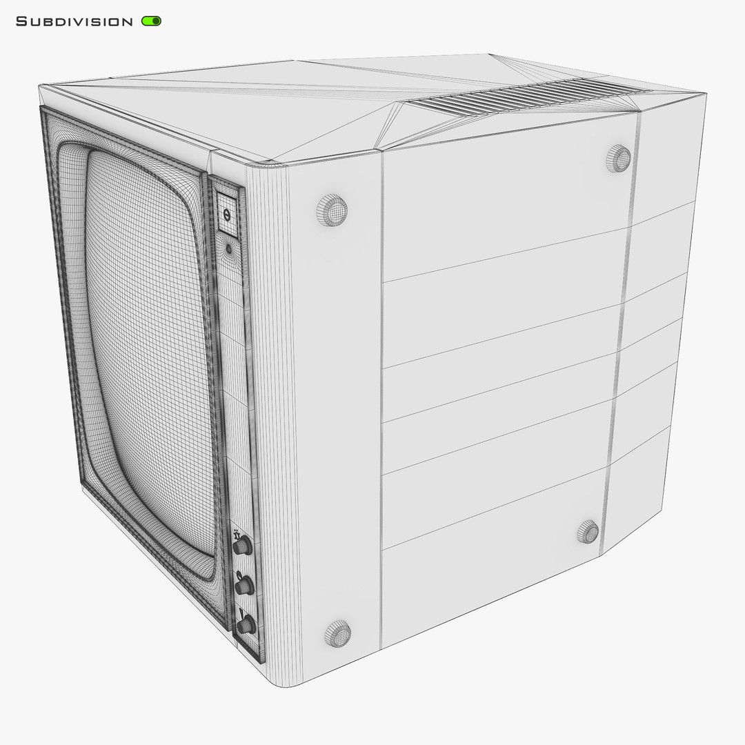 CRT Monitor 3D Model – High Poly Vintage Display, FBX, OBJ - View 34