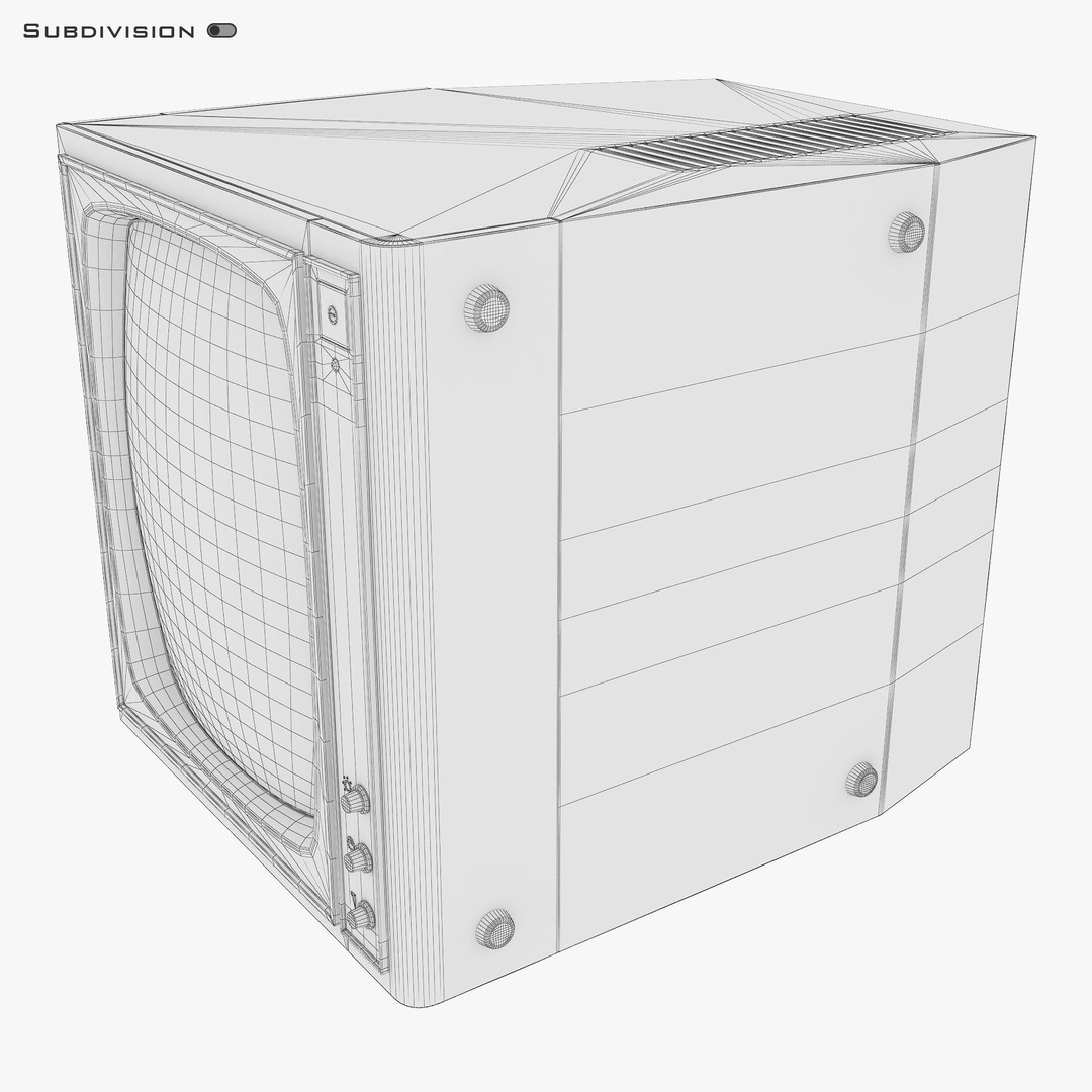 CRT Monitor 3D Model – High Poly Vintage Display, FBX, OBJ - View 35