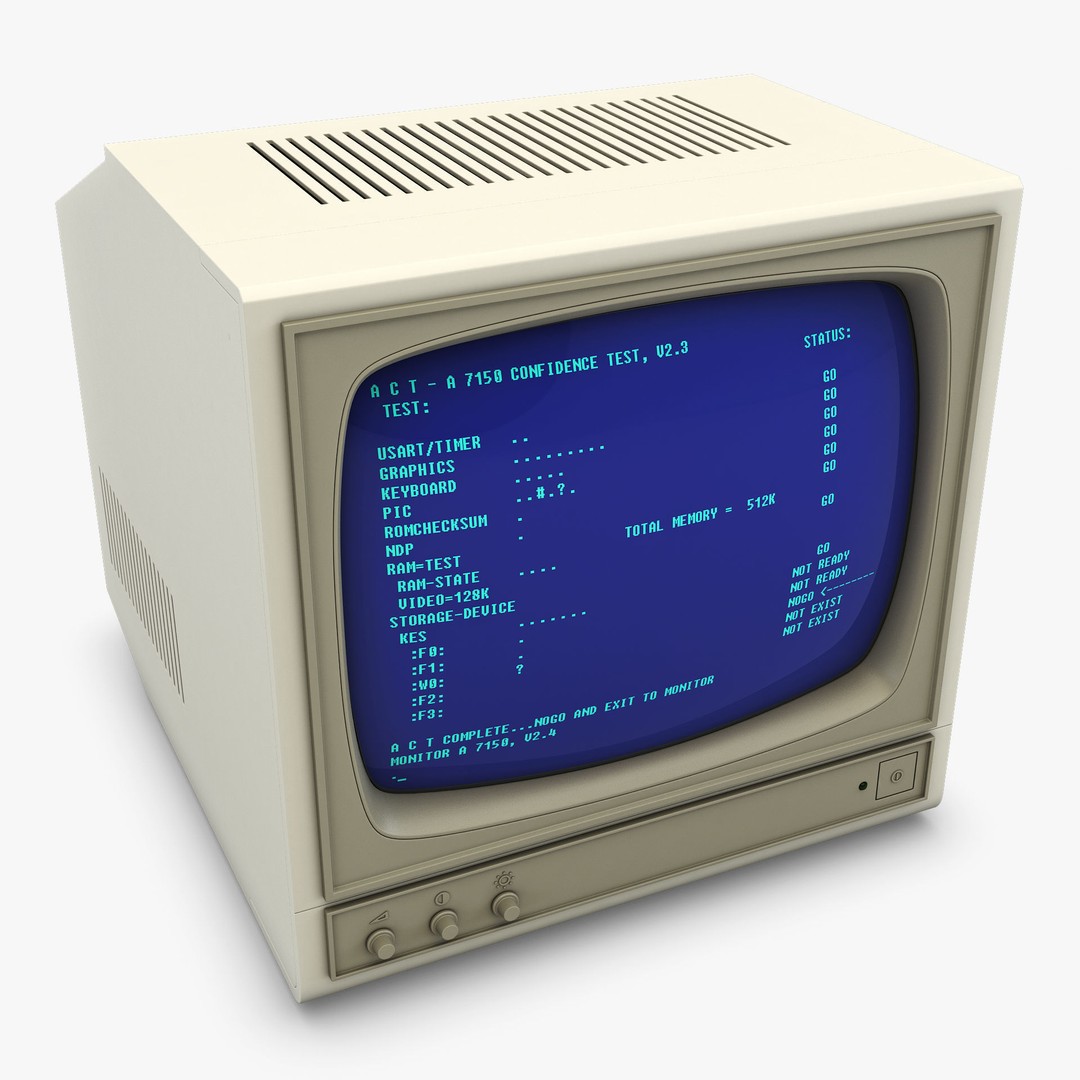 CRT Monitor 3D Model – High Poly Vintage Display, FBX, OBJ - View 5