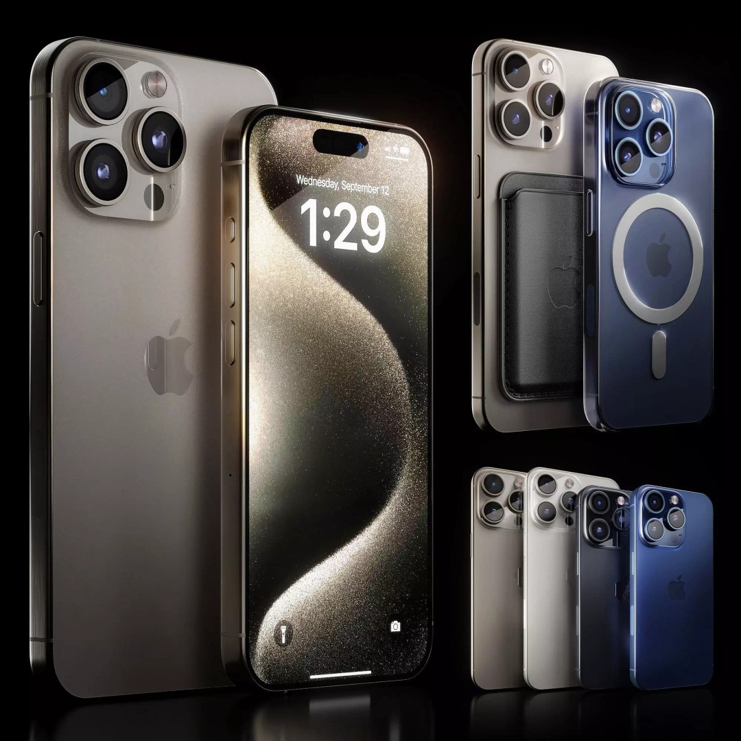 Apple iPhone 15 Pro 3D Model – High Poly PBR Asset, FBX, Game Ready - View 2