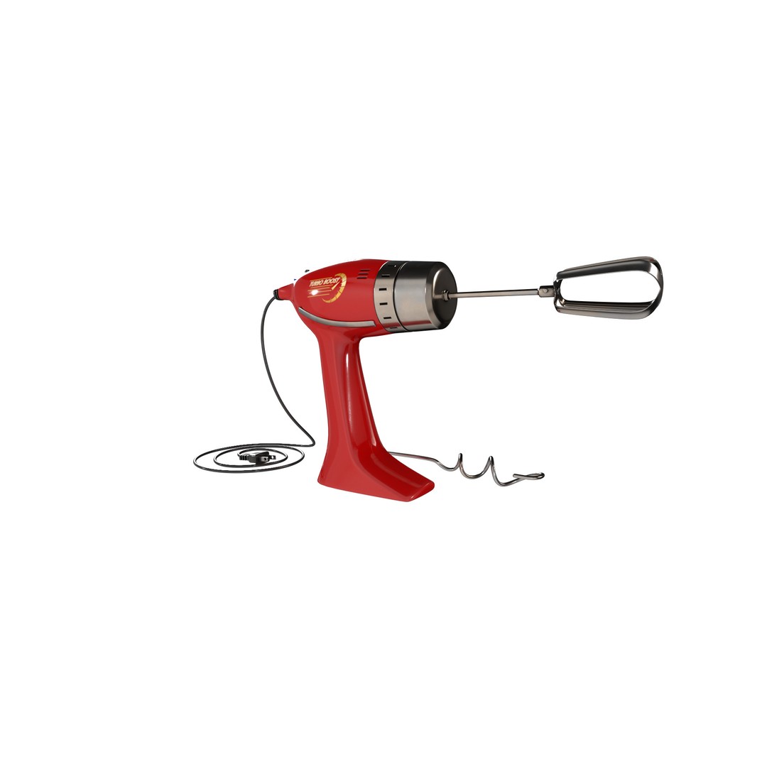 Hand Mixer 3D Model – Realistic Kitchen Appliance, Blender Format
