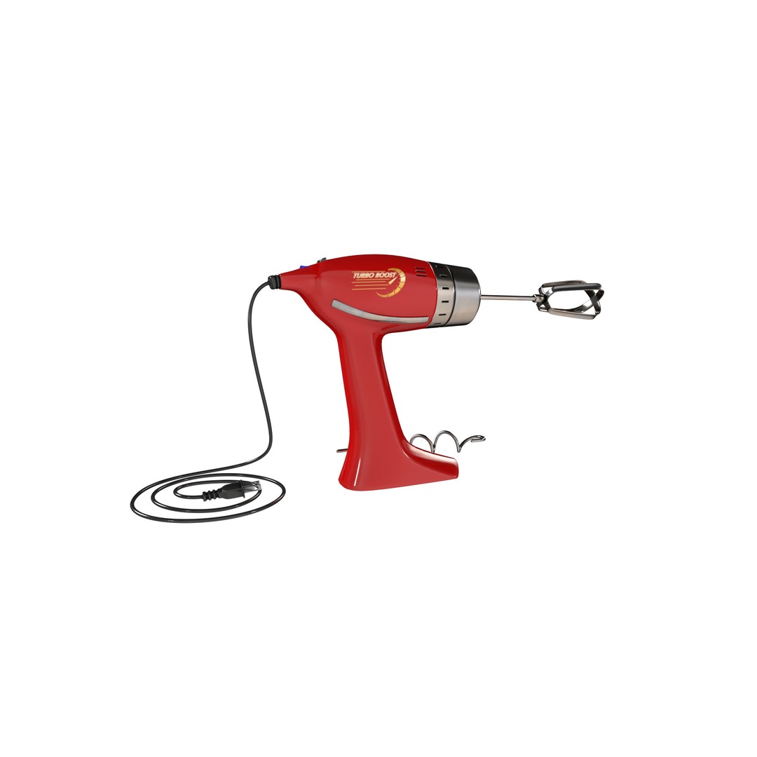 Hand Mixer 3D Model – Realistic Kitchen Appliance, Blender Format - View 10