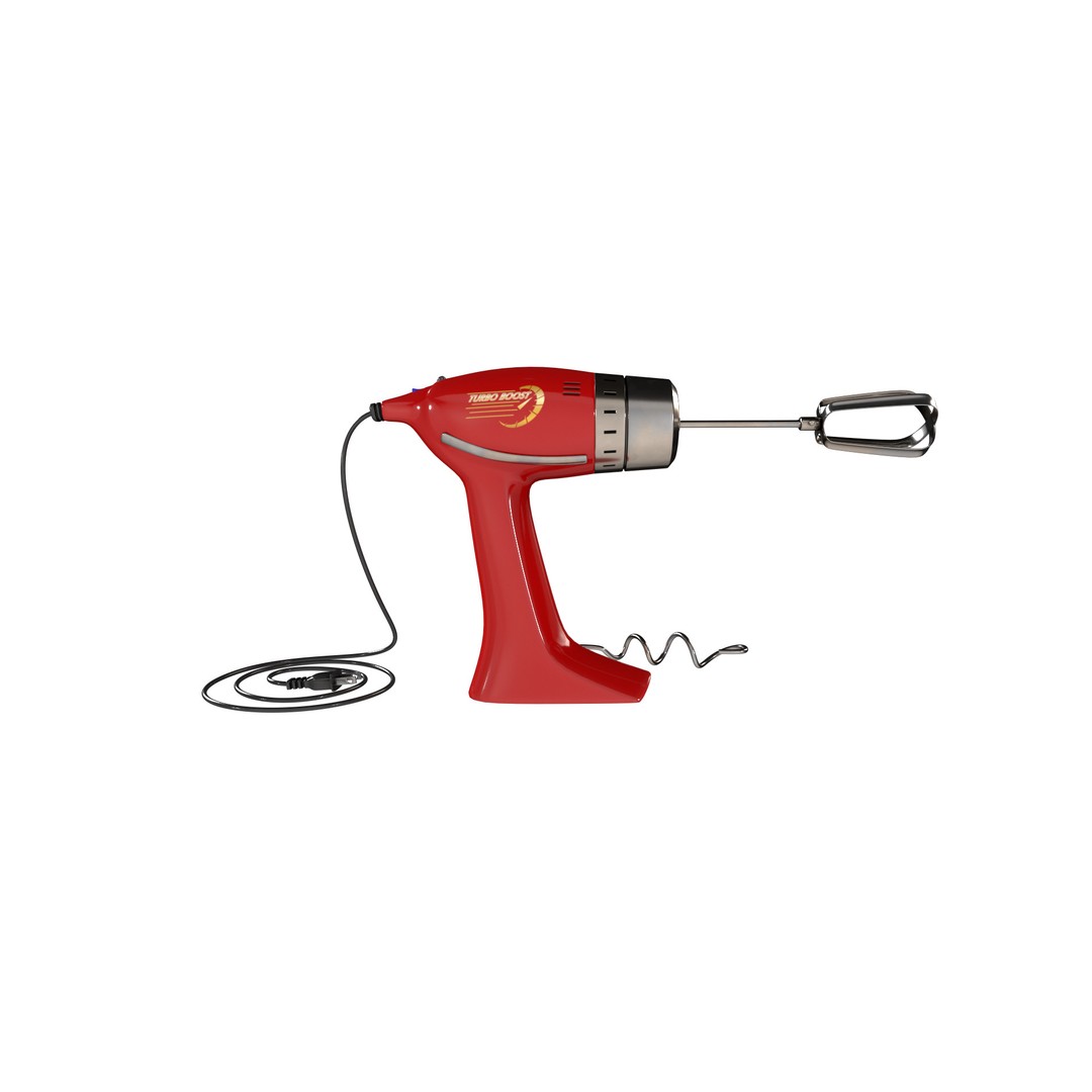 Hand Mixer 3D Model – Realistic Kitchen Appliance, Blender Format - View 11