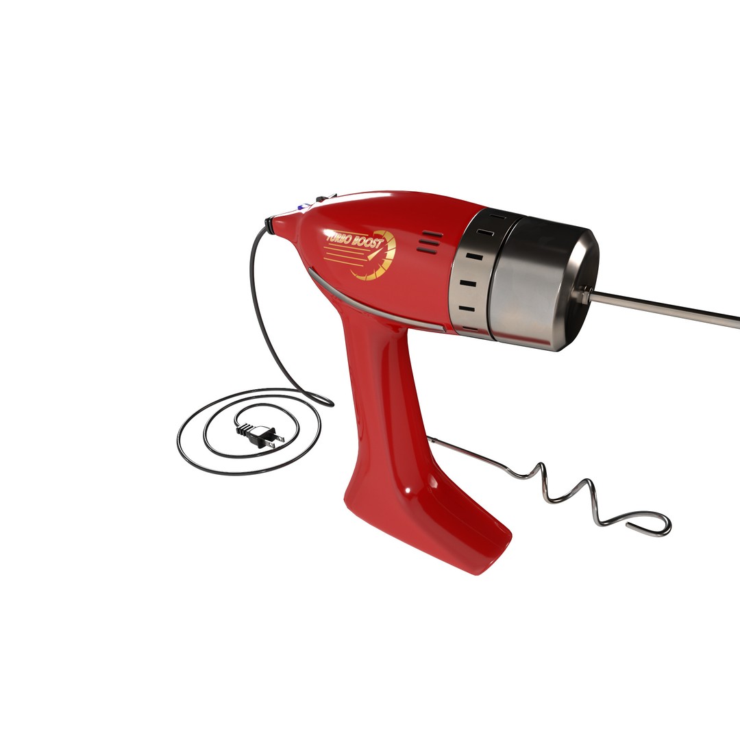 Hand Mixer 3D Model – Realistic Kitchen Appliance, Blender Format - View 4