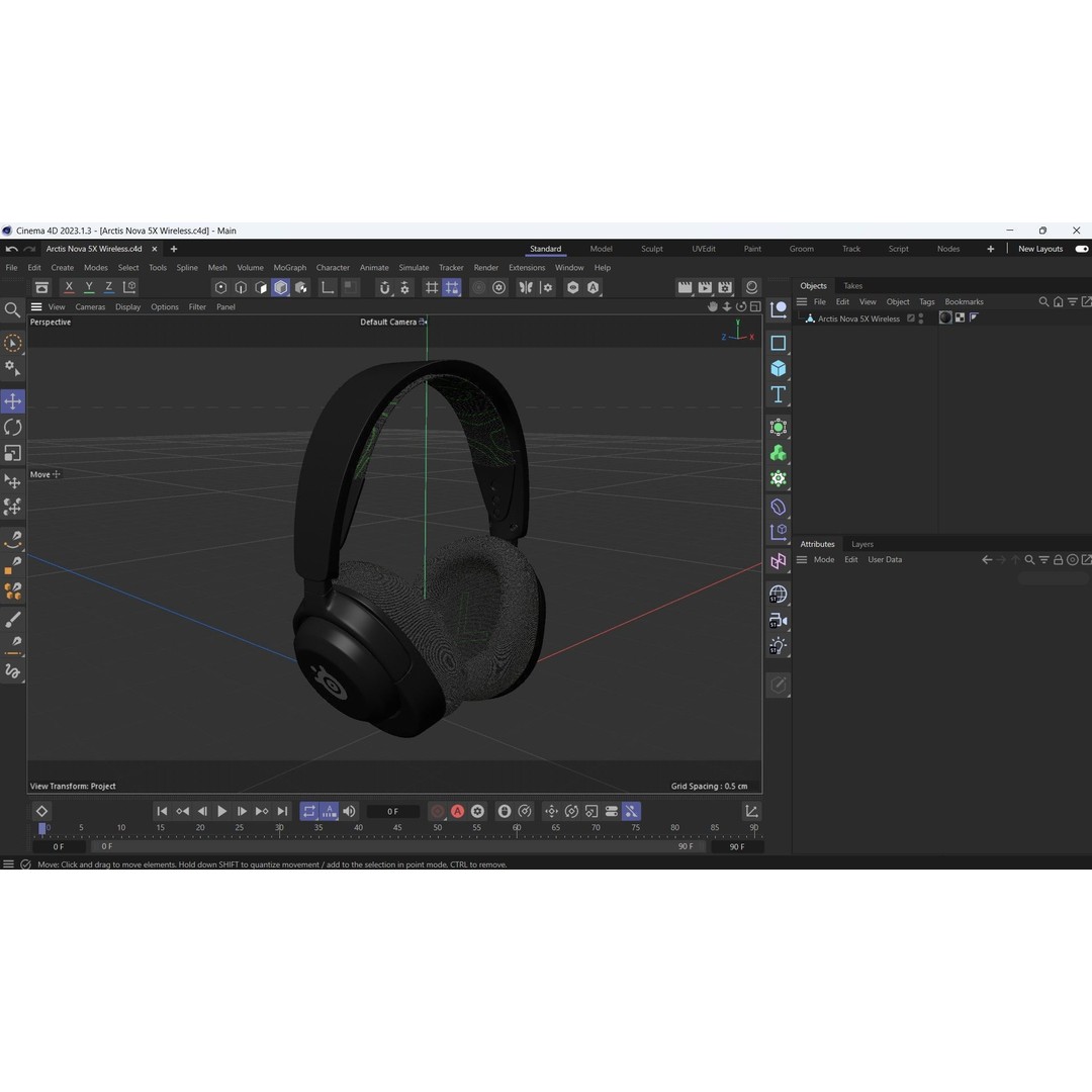 Arctis Nova 5X Wireless 3D Model – Low Poly Audio Headphone, FBX - View 16