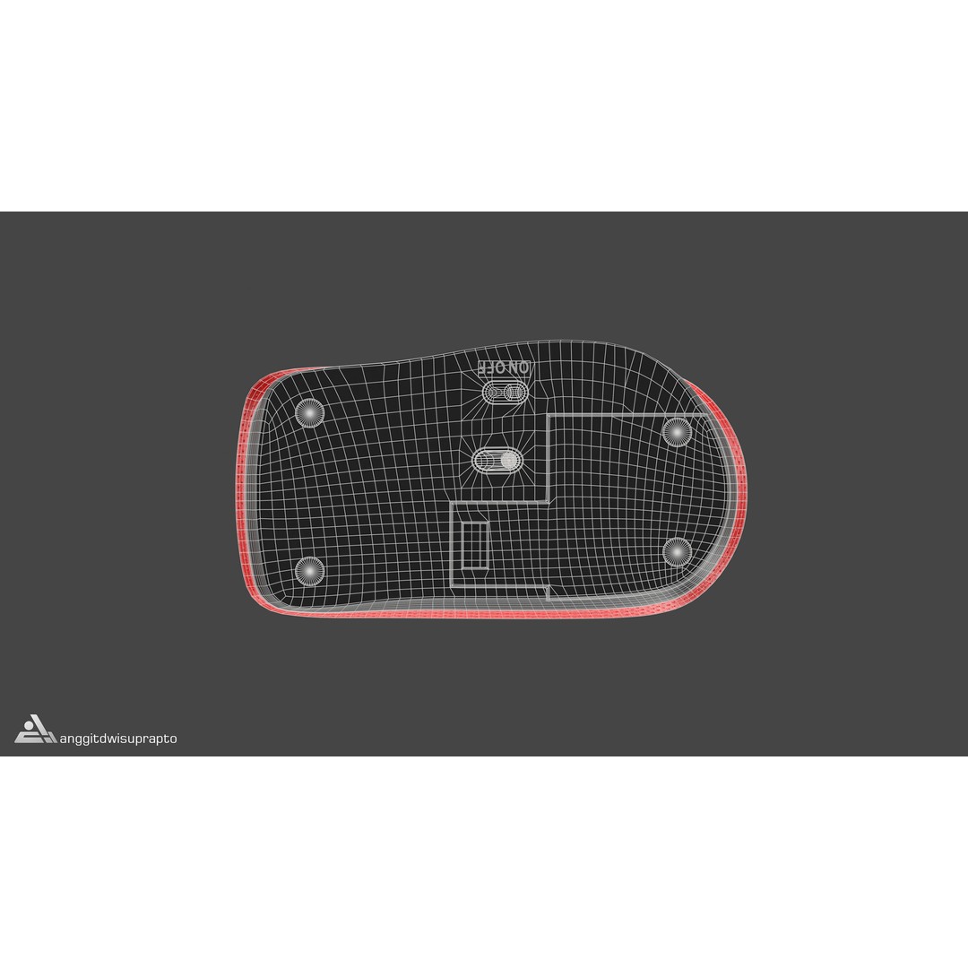 Wireless Mouse 3D Model – Low Poly Ergonomic Design, FBX - View 12