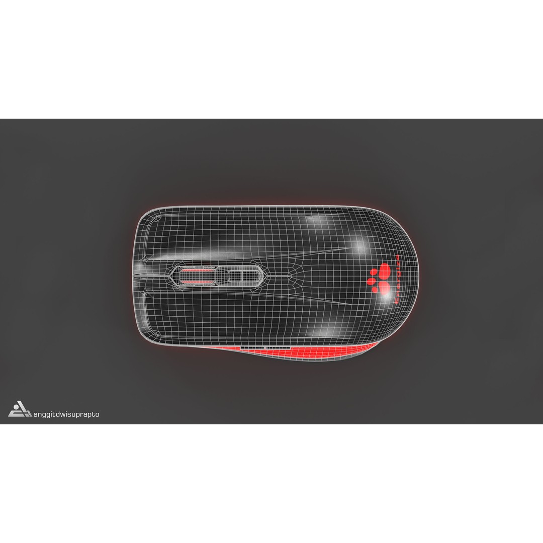 Wireless Mouse 3D Model – Low Poly Ergonomic Design, FBX - View 14