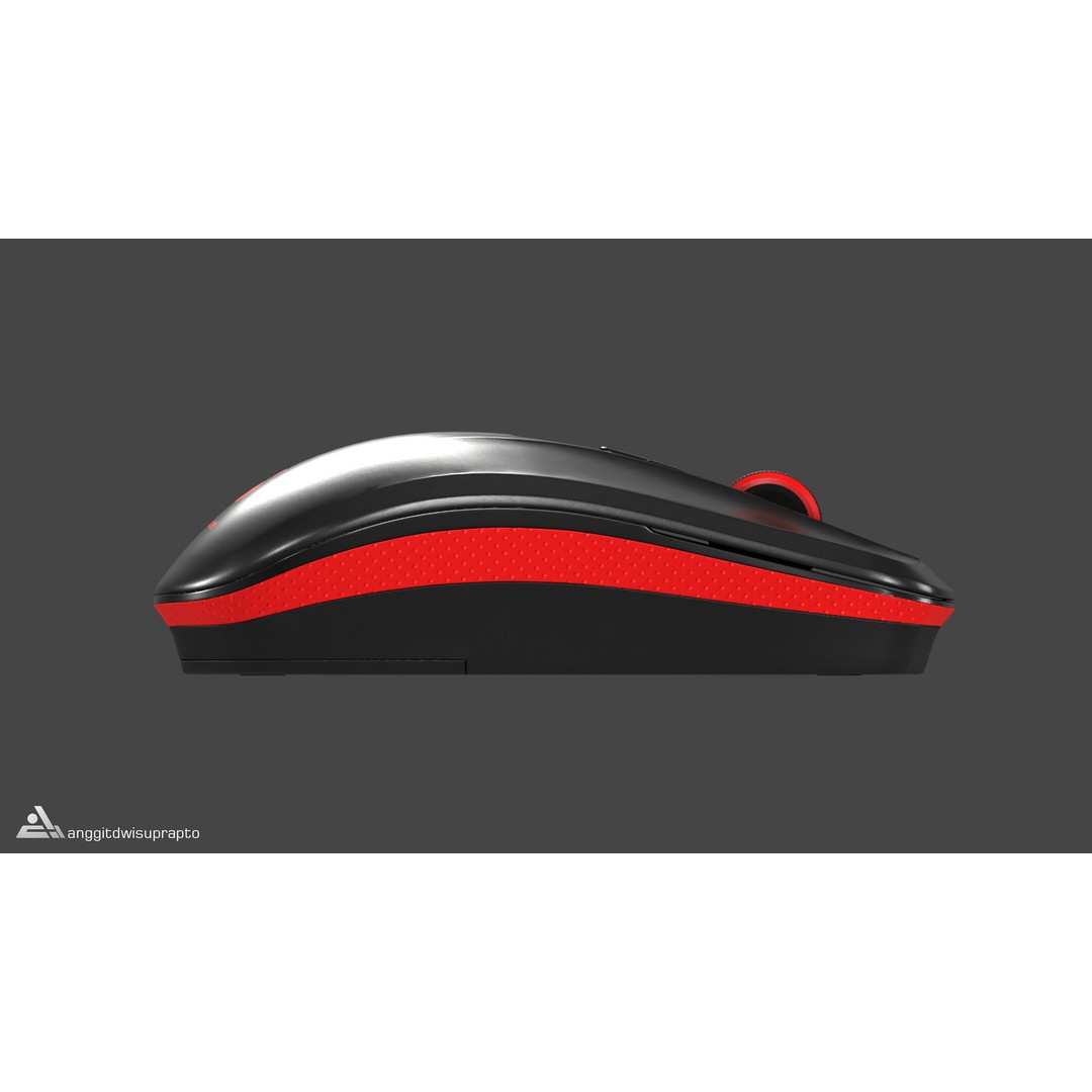 Wireless Mouse 3D Model – Low Poly Ergonomic Design, FBX - View 15